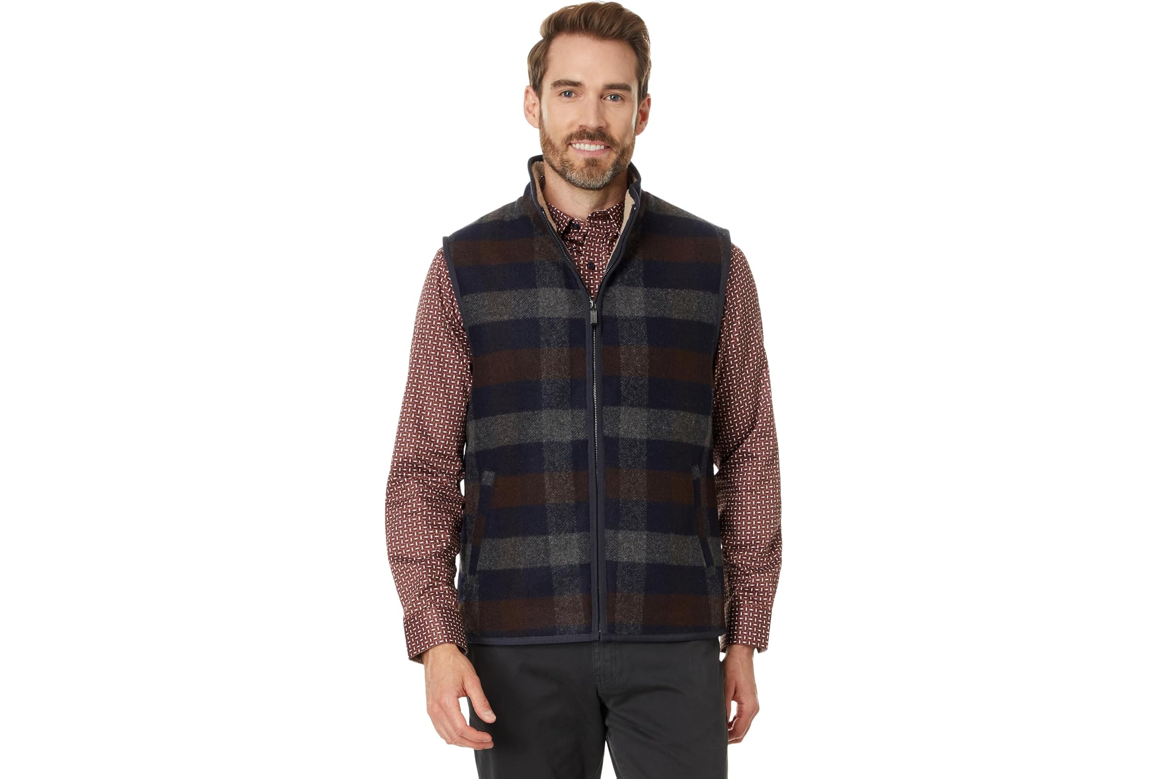 Johnston - Murphy Plaid And Sherpa Vest 20390₽