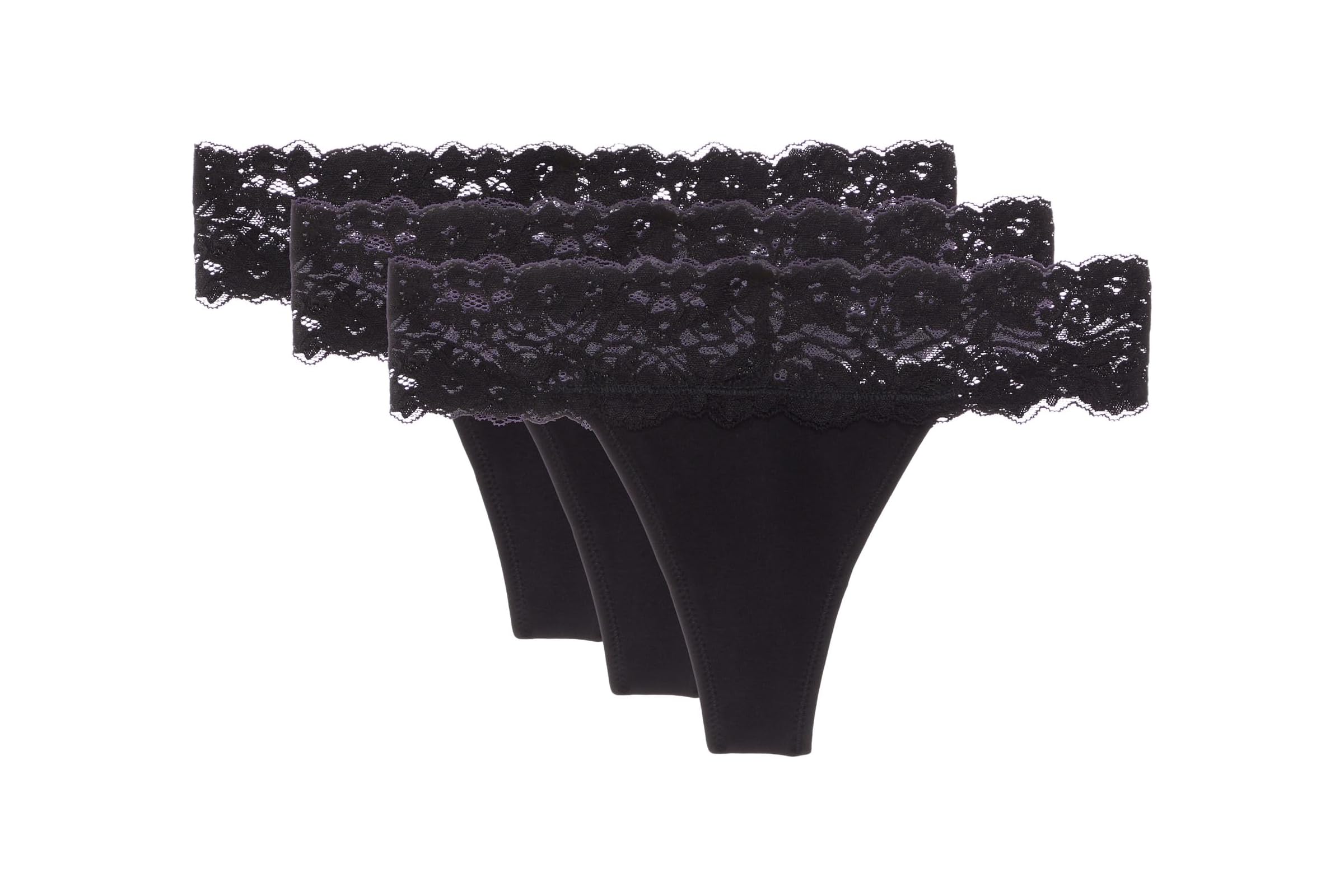 PACT Lace Waist Thong 3-Pack