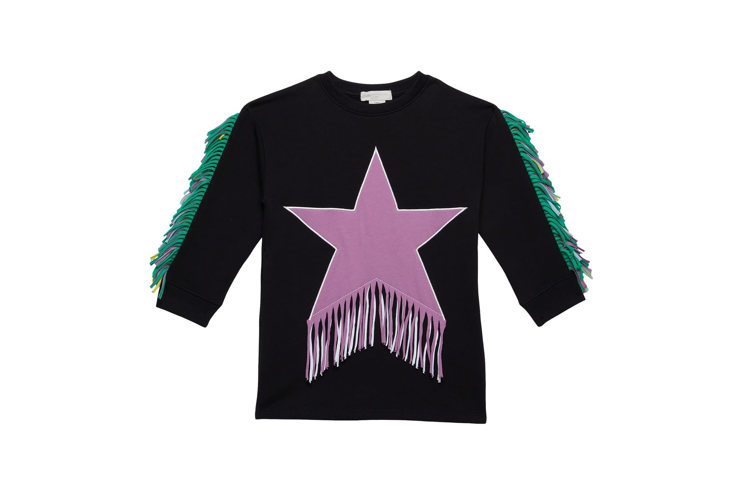 Платье Stella McCartney Kids Dress with Star Patch and Fringes (Toddler/Little Kids/Big Kids)