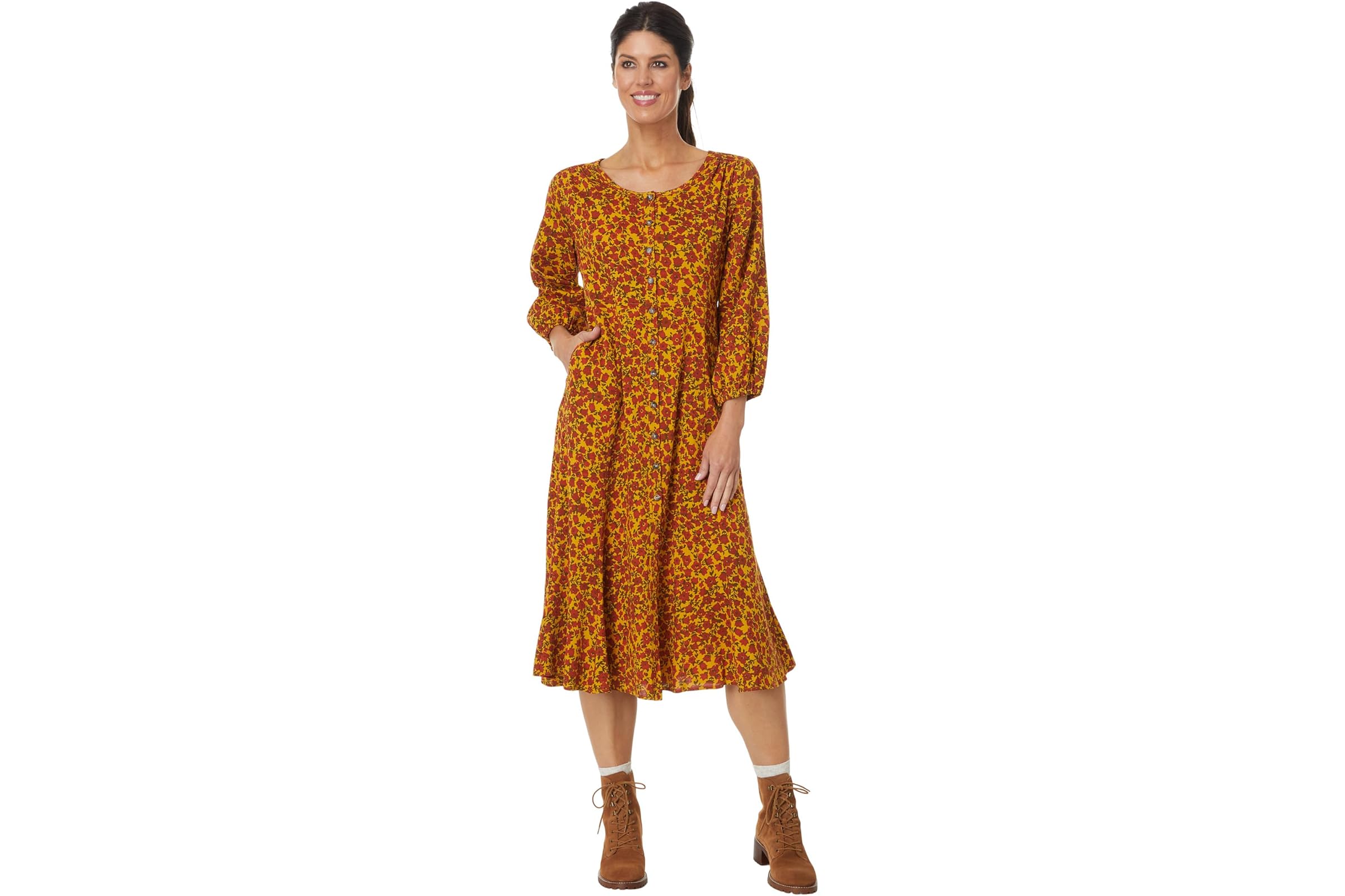 Платье Toad-Co Manzana Paneled Midi Long Sleeve Dress 10190₽