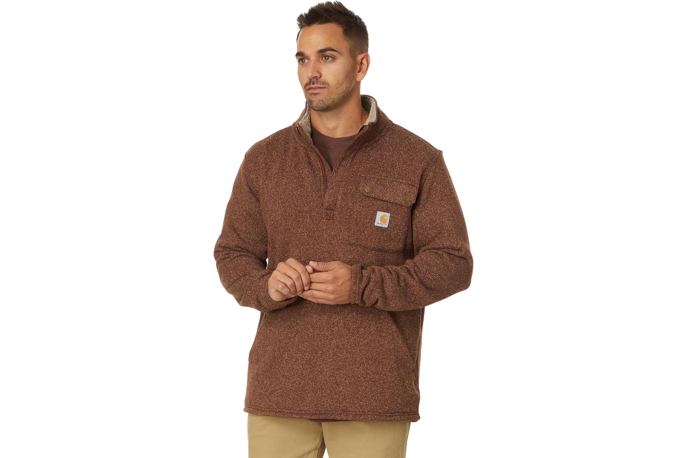 Carhartt Relaxed Fit Midweight 14 Zip Pocket Sweater Fleece 11190₽