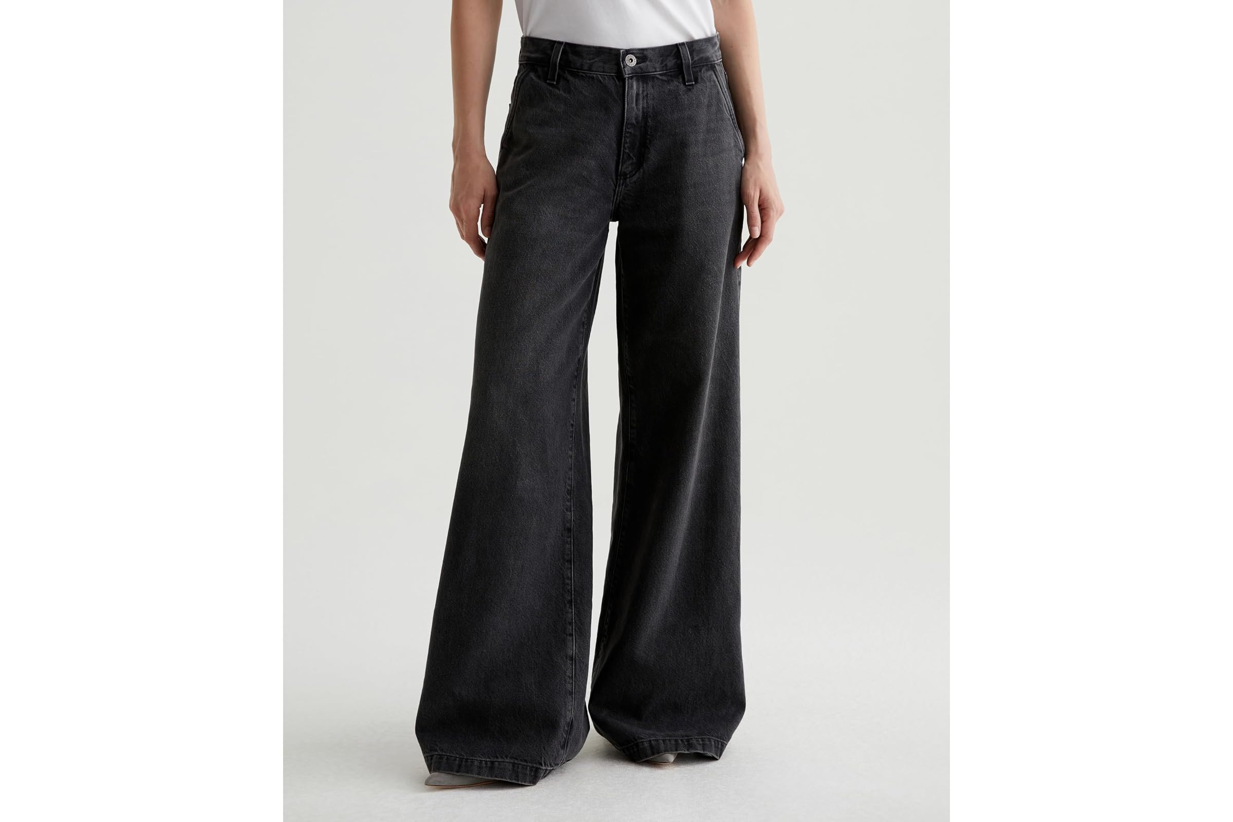 AG Jeans Stella Mid Rise Wide Leg Palazzo Jeans in Overnight 40290₽