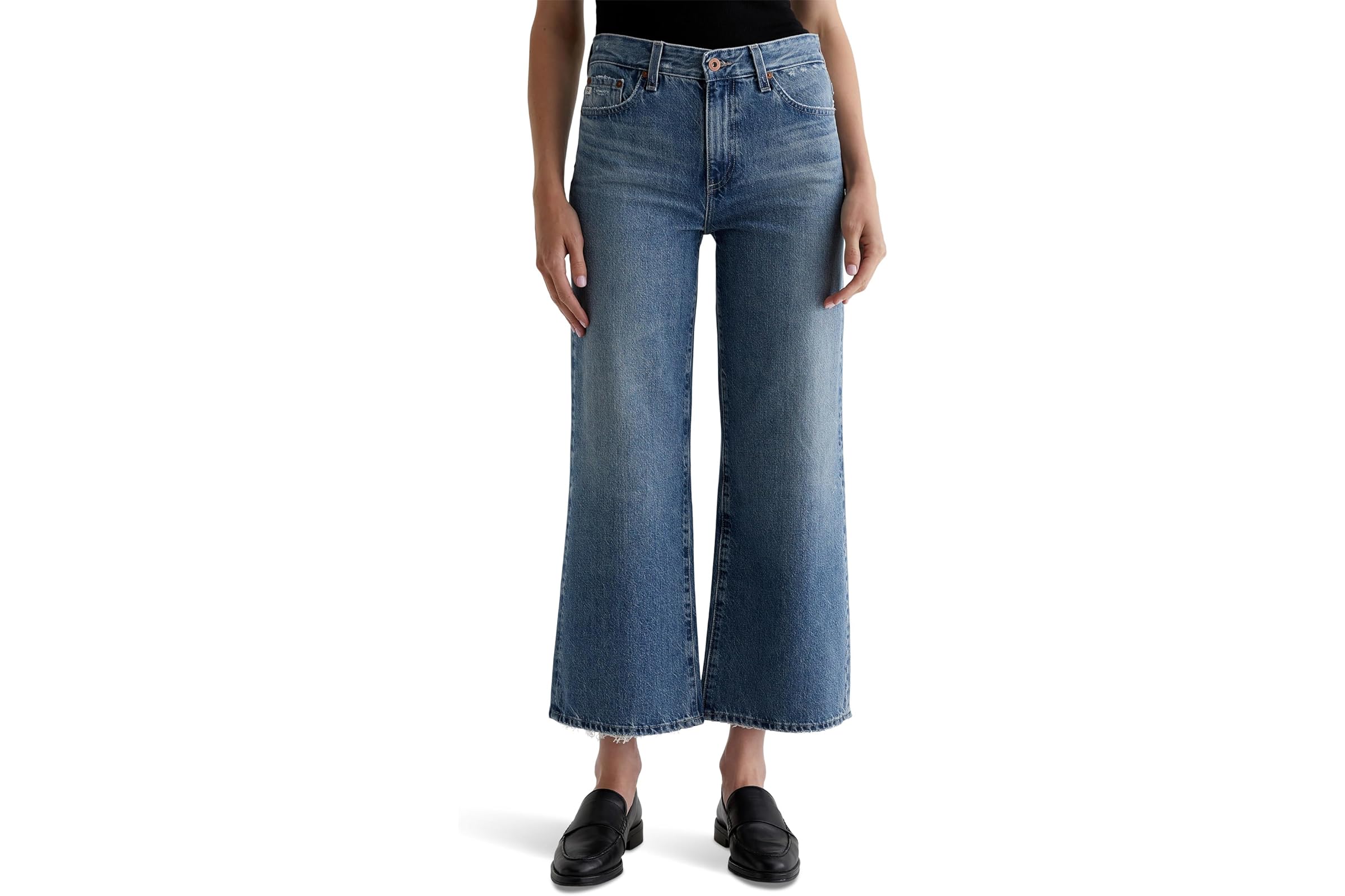 AG Jeans Saige Mid Rise Wide Leg Jeans in Castlebay 42790₽