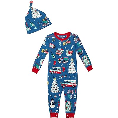 Пижама Little Blue House by Hatley Kids Rockin Holidays Coverall & Hat (Infant)
