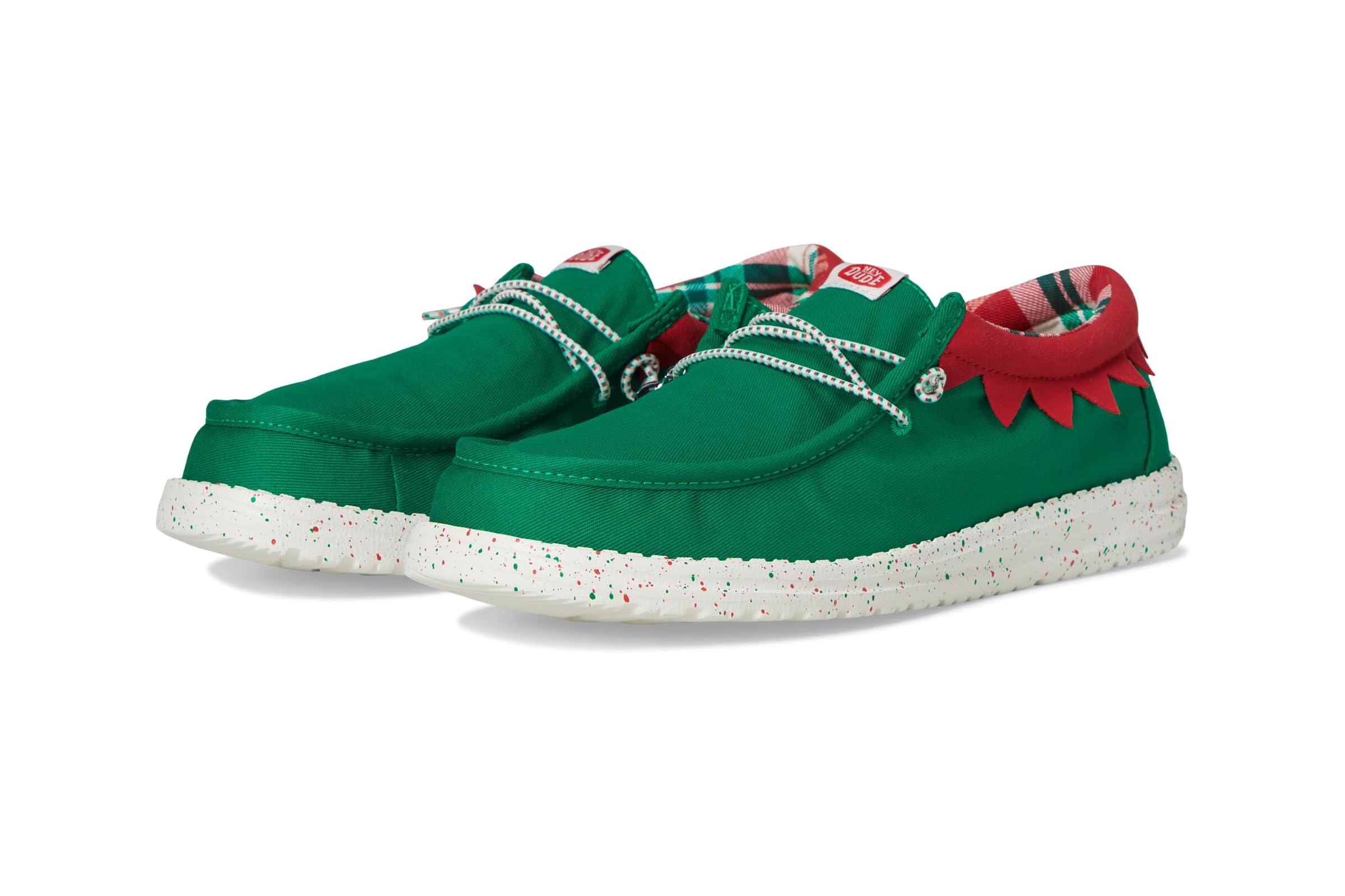 Мужские мокасины Hey Dude Wally Holiday Elf GreenRed 8690₽