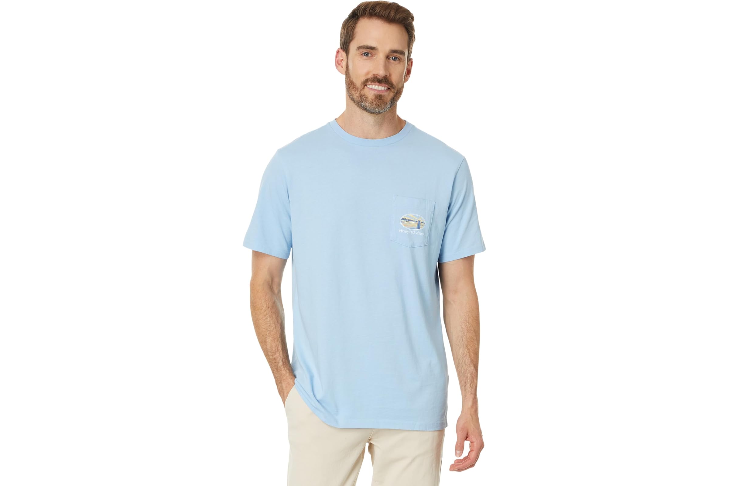 Мужская рубашка Vineyard Vines Sunset Pier Bernese Short Sleeve Tee 7690₽