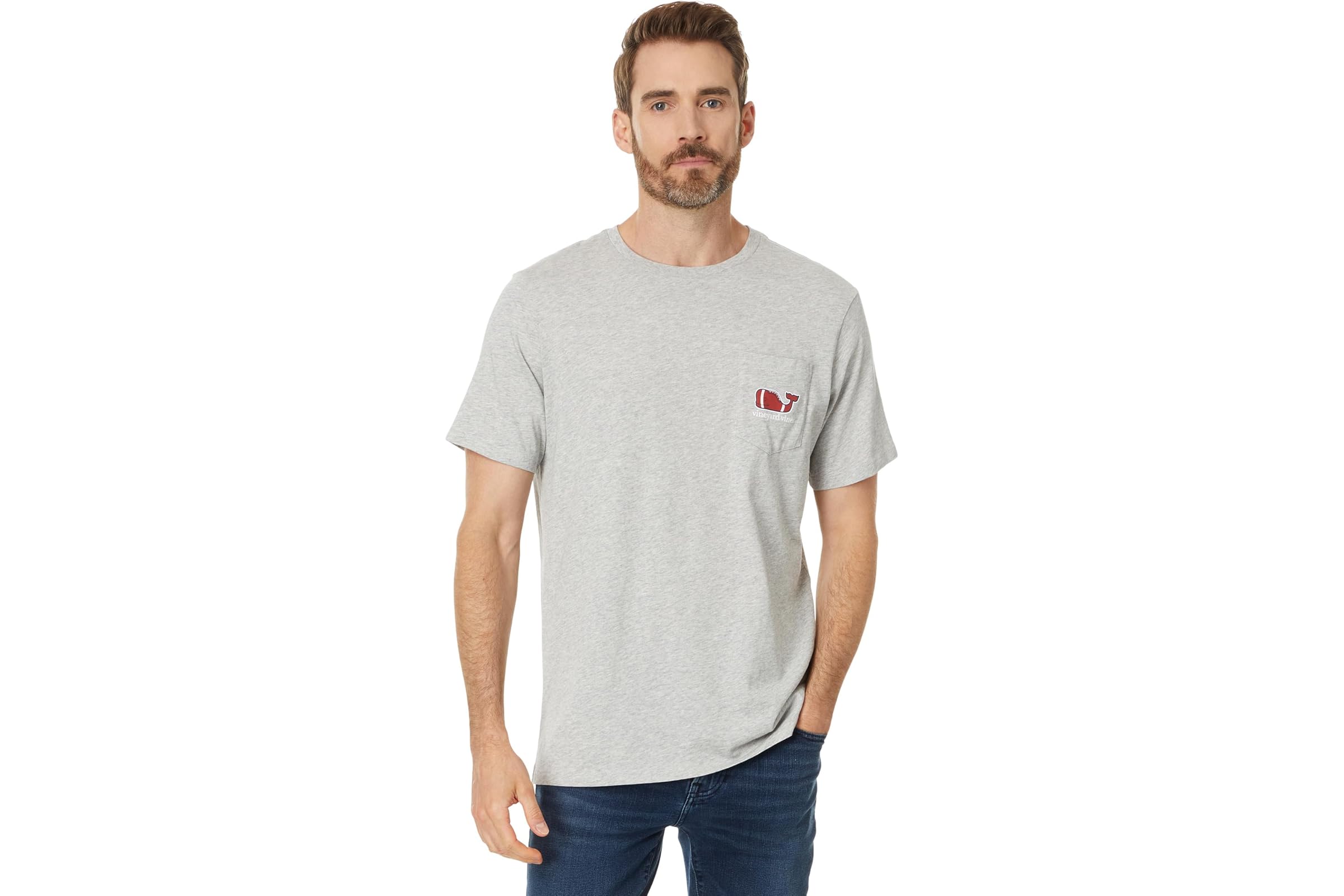 Мужская рубашка Vineyard Vines Football Whale Short Sleeve Pocket Tee 7590₽