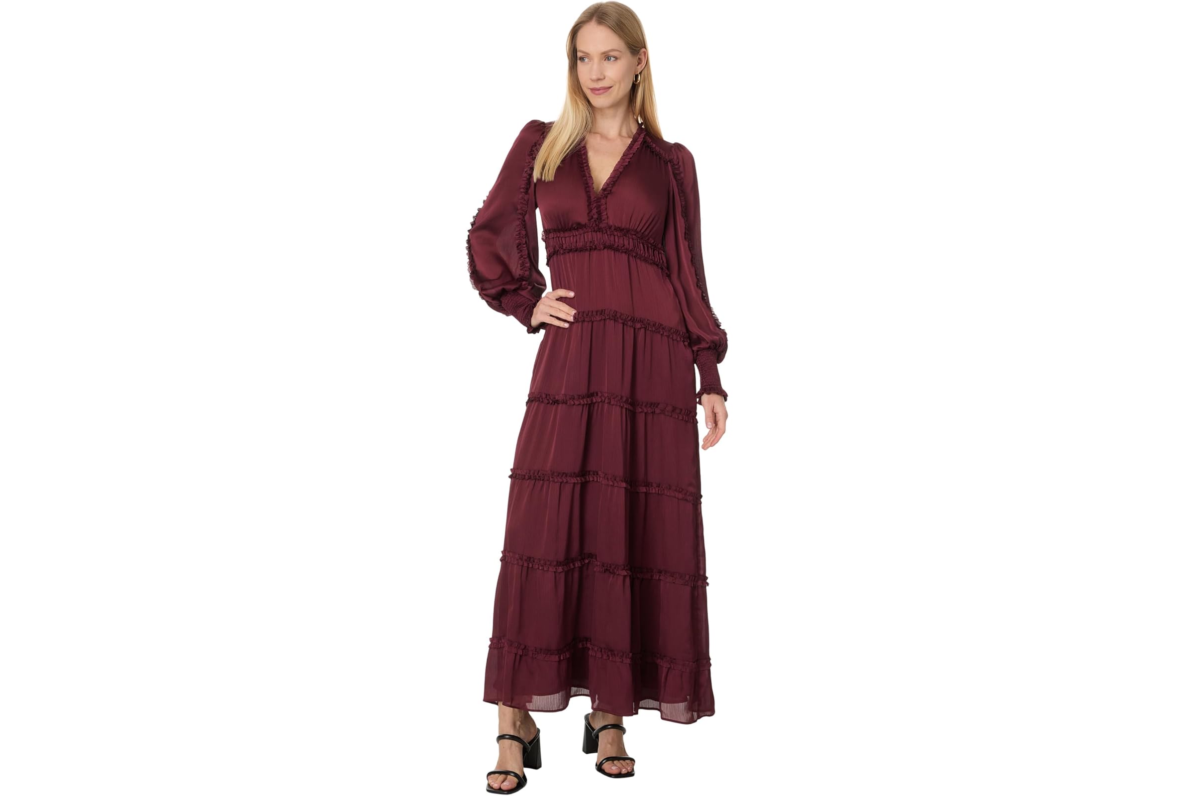 Платье CeCe Plisse Ruffle Maxi Dress 26490₽