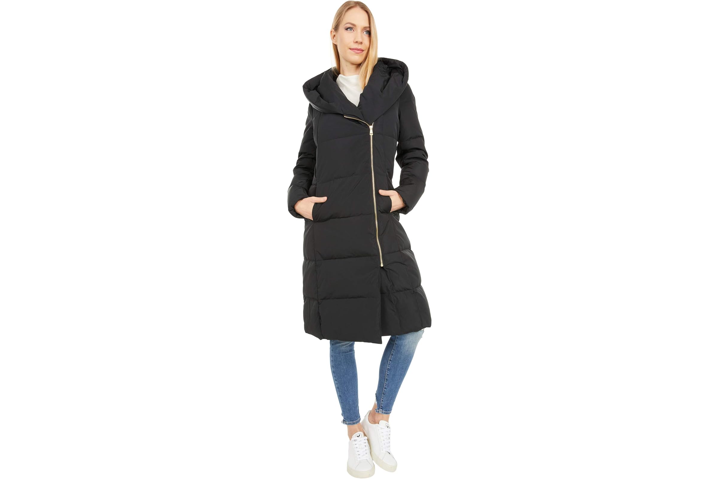 Cole Haan Zip Front Down Coat w Dramatic Oversized Hood 16490₽