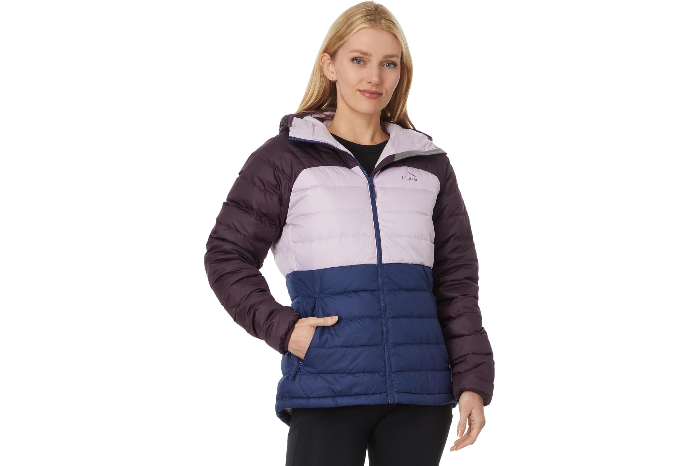 LLBean Beans Down Hooded Jacket Color-Block 22590₽