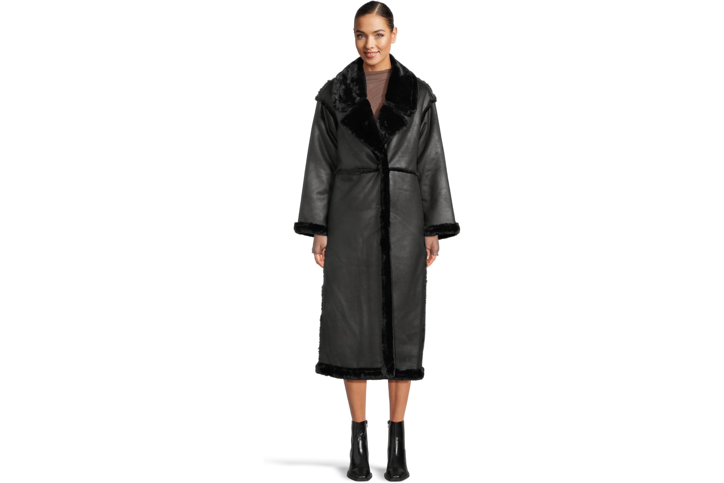 Avec Les Filles Faux Shearling Maxi Coat 43990₽