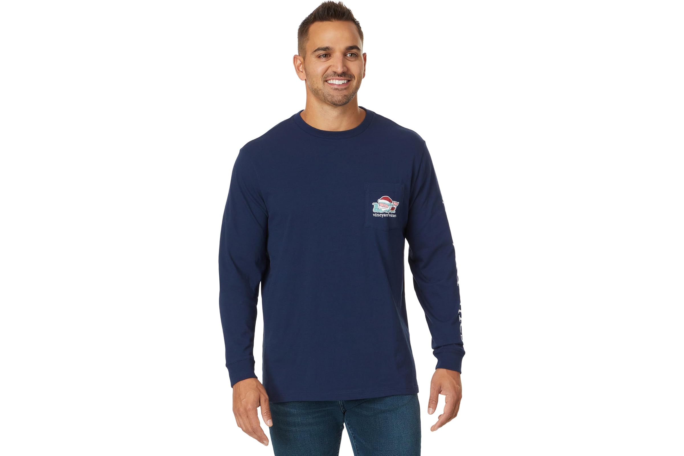 Мужская рубашка Vineyard Vines Santas List Whale Ls Tee 9390₽