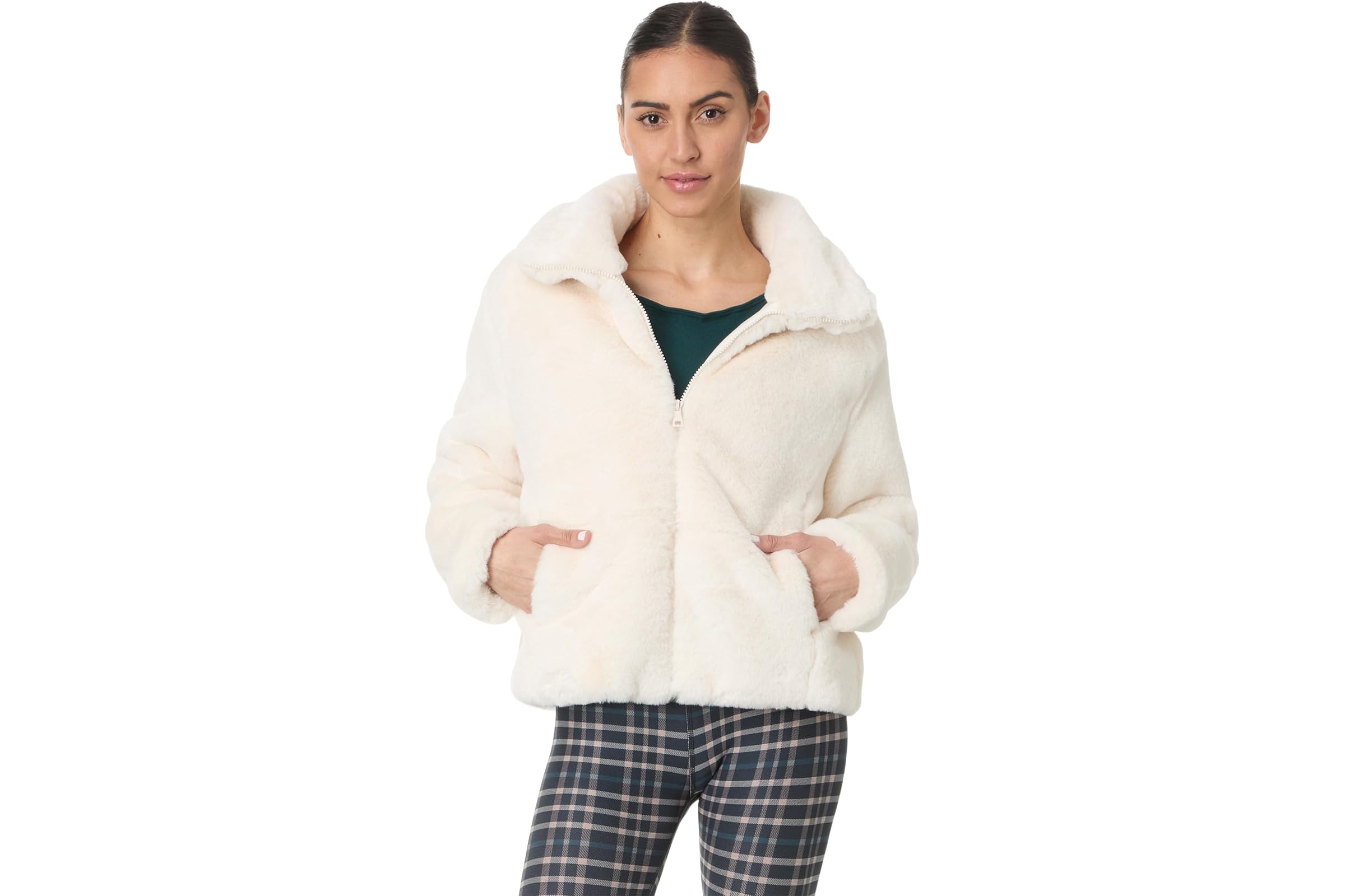 Beyond Yoga On The List Faux Fur Jacket