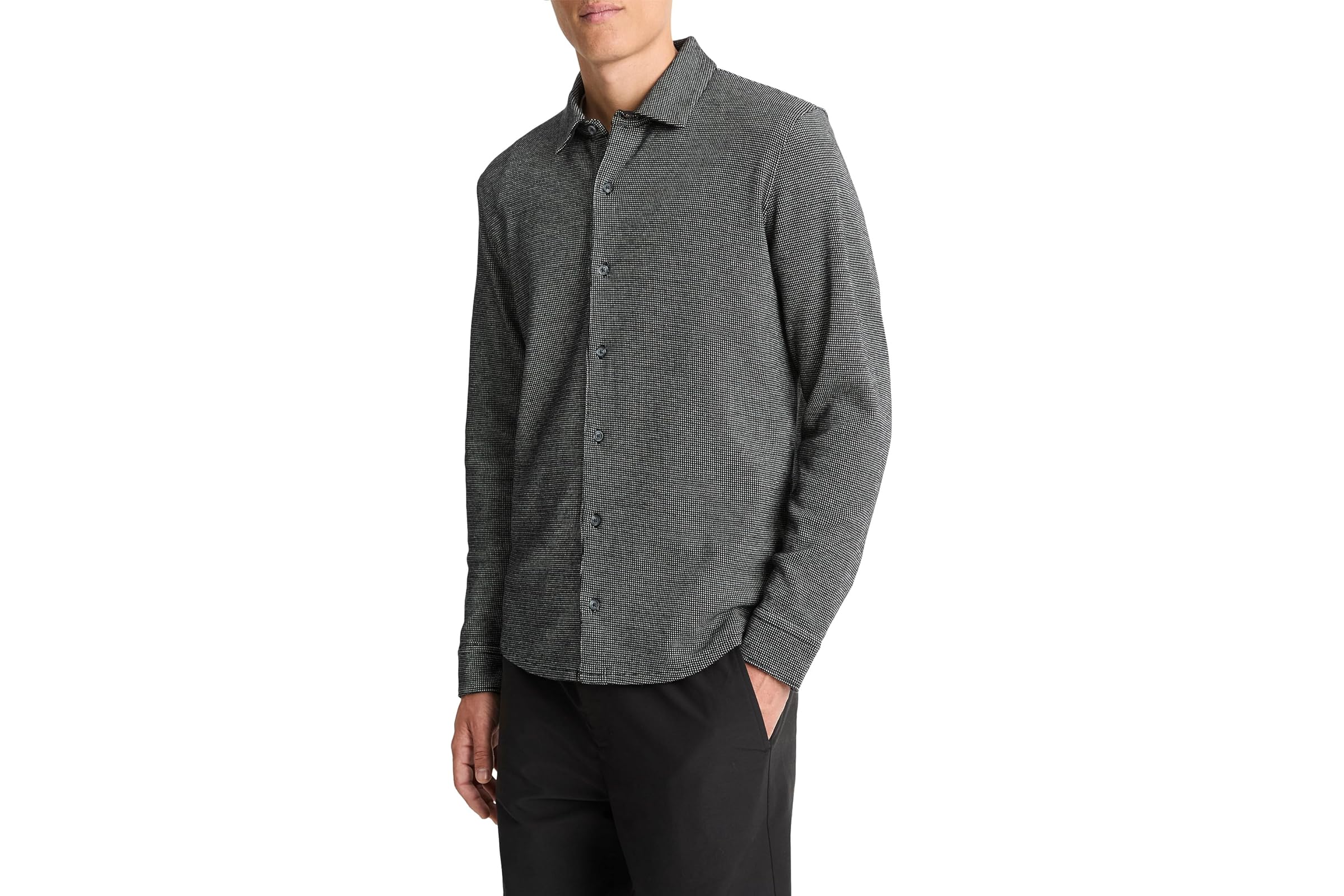 Мужская рубашка Vince Birdseye Long Sleeve Button Down 18590₽