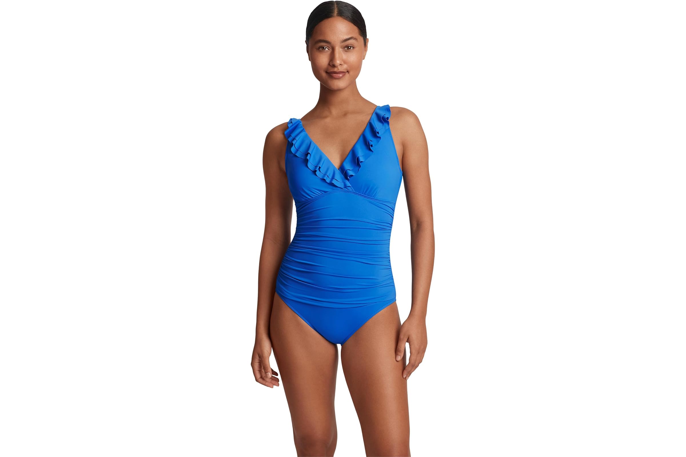 Купальник Lauren Ralph Lauren Beach Club Solid Ruffle Surplice One-Piece 24990₽