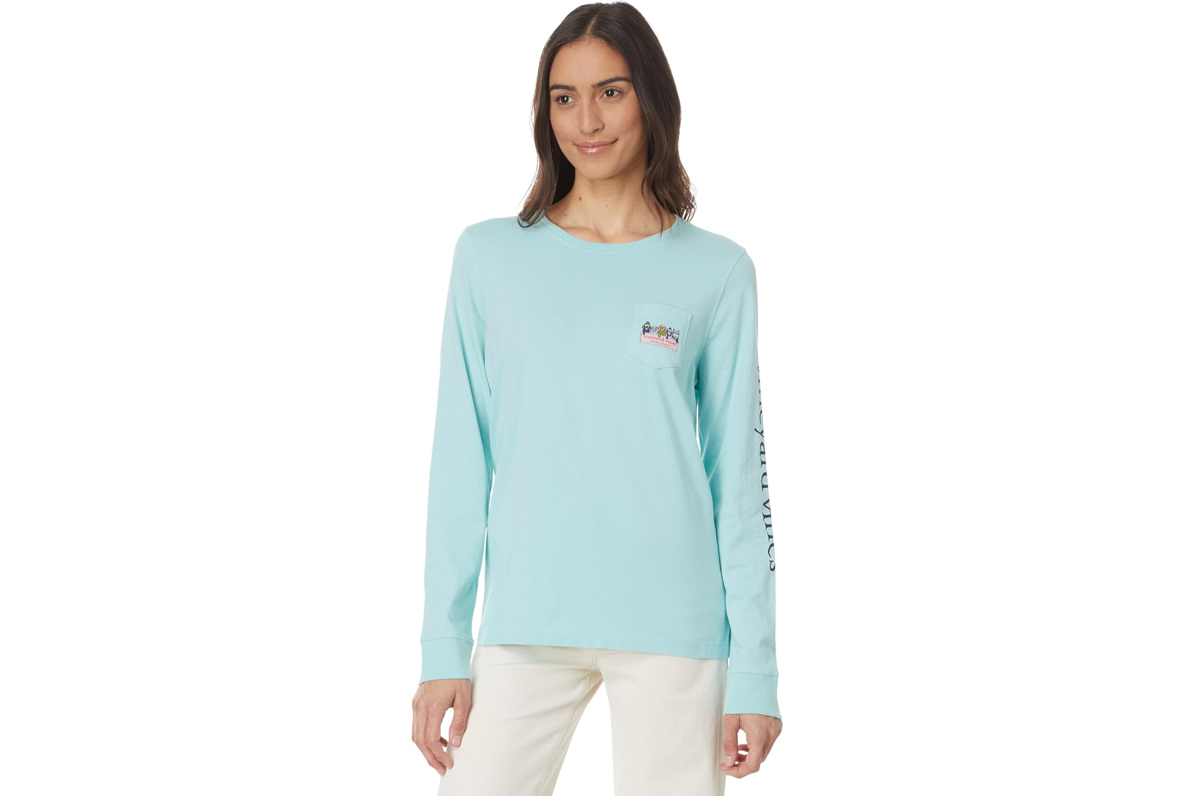 Vineyard Vines Logo Box Long Sleeve Pocket Tee 8290₽