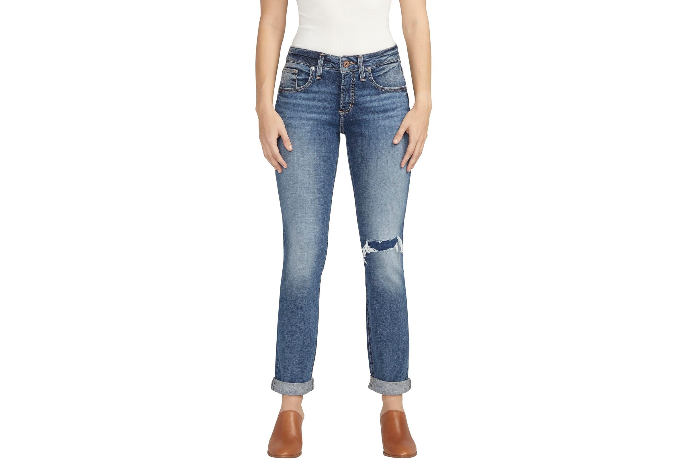 Джинсы Silver Jeans Co Boyfriend Mid-Rise Slim Leg Jeans L27101EAE217 6190₽