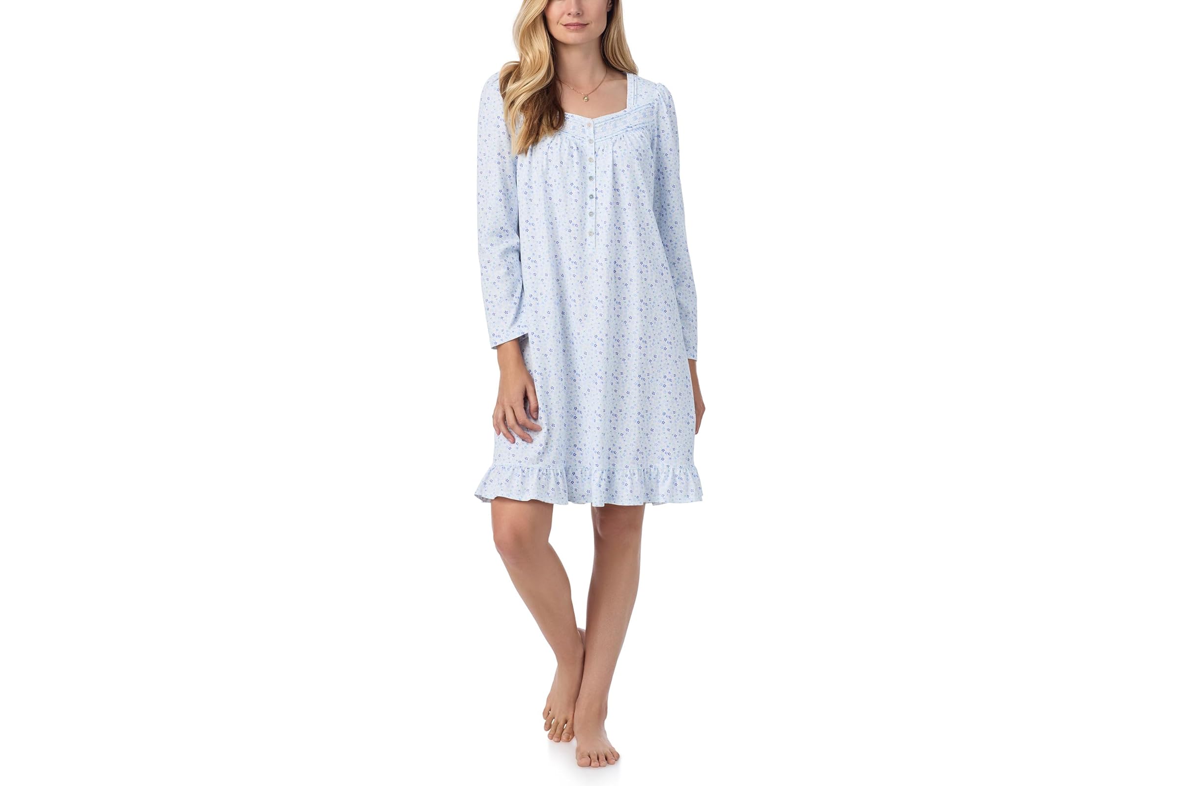 Eileen West Short Cotton Knit cap Sleeve Gown