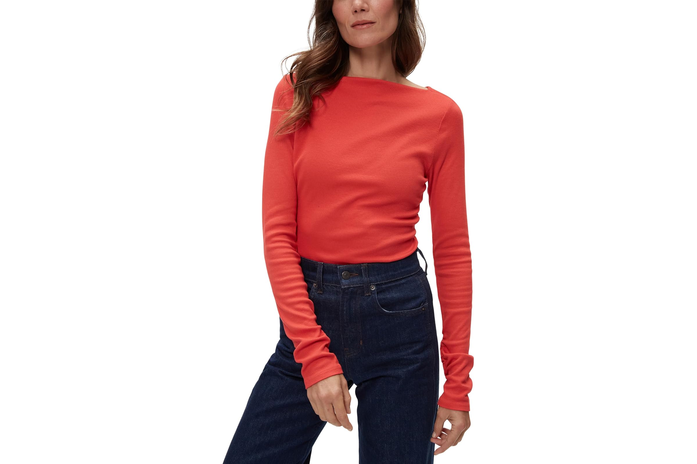 Michael Stars Clarke Knife Neck Ruched Tee