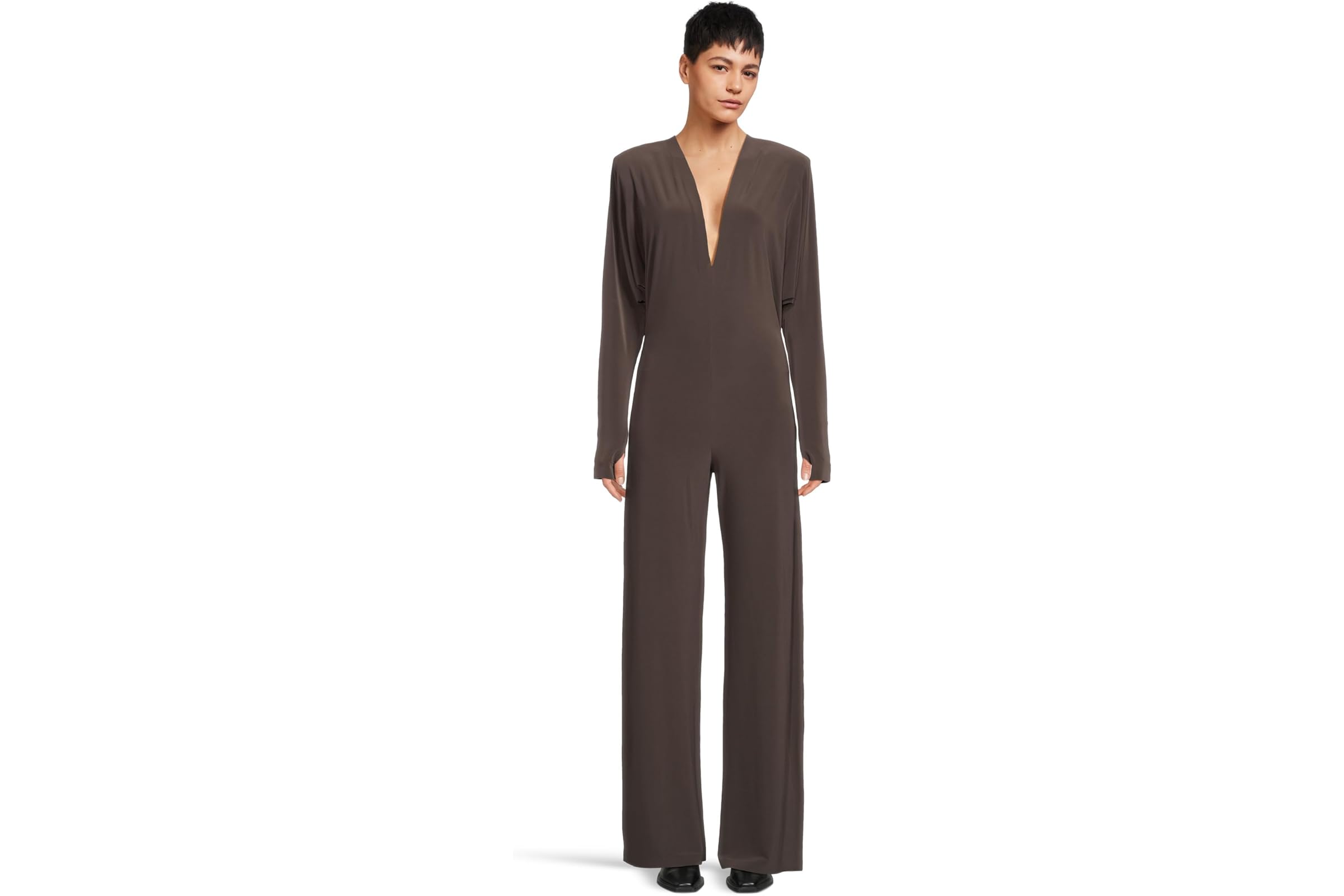 Комбинезон Norma Kamali Dolman V-Neck Jumpsuit w Shoulder Pads 30890₽