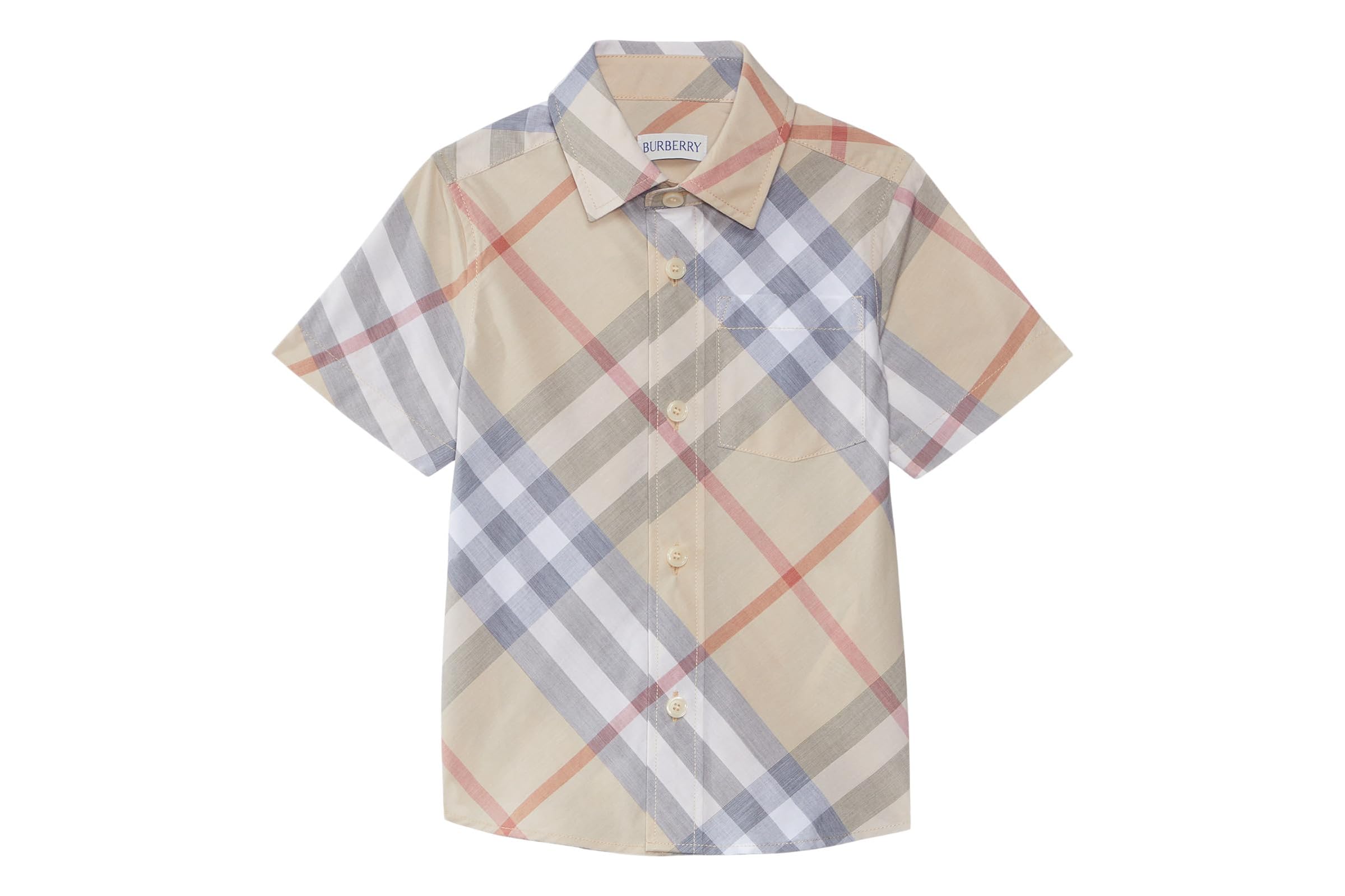 Мужская рубашка Burberry Kids Owen Check Short Sleeve Button Down Shirt Little KidBig Kid 41490₽