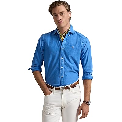 Мужская рубашка Polo Ralph Lauren Long Sleeve Garmet Dyed Oxford - Classic