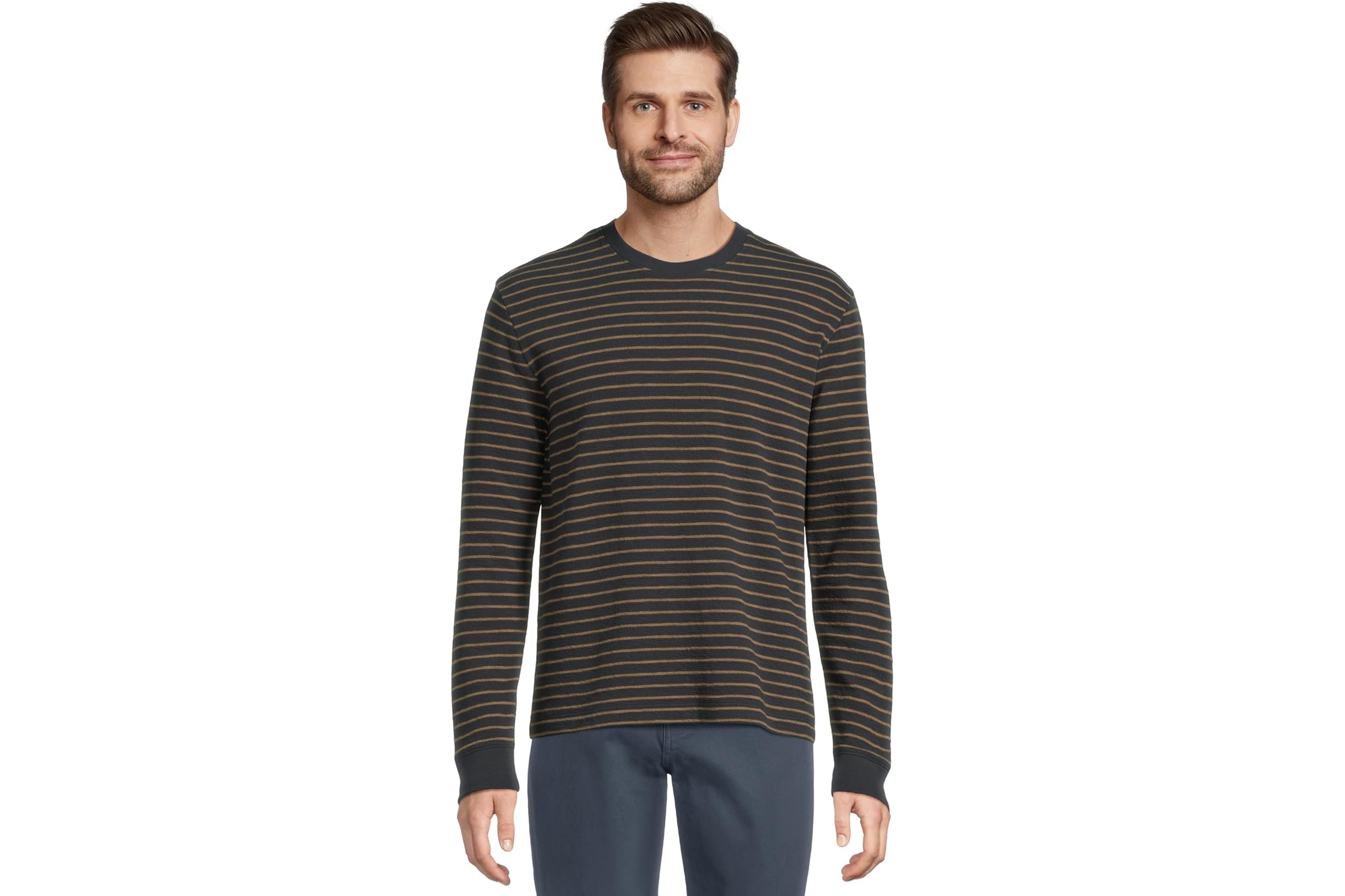 Мужская рубашка Vince Slub Stripe Long Sleeve Crew 21990₽