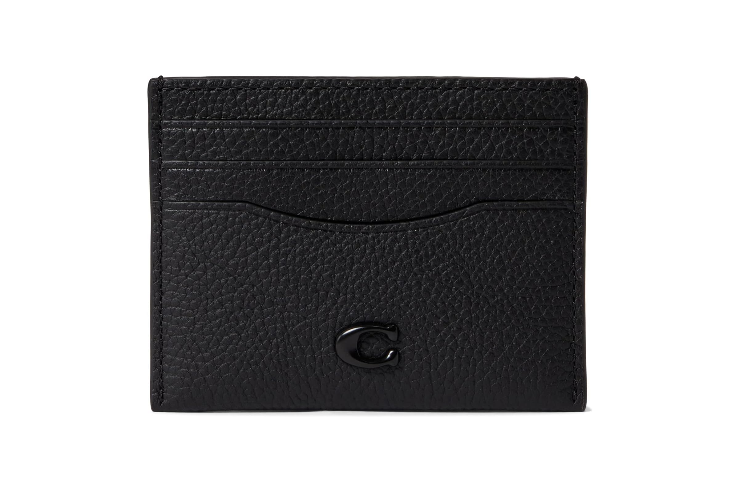 Кошелек COACH Flat Card Case in Pebble Leather w Sculpted C Hardware Branding 14290₽