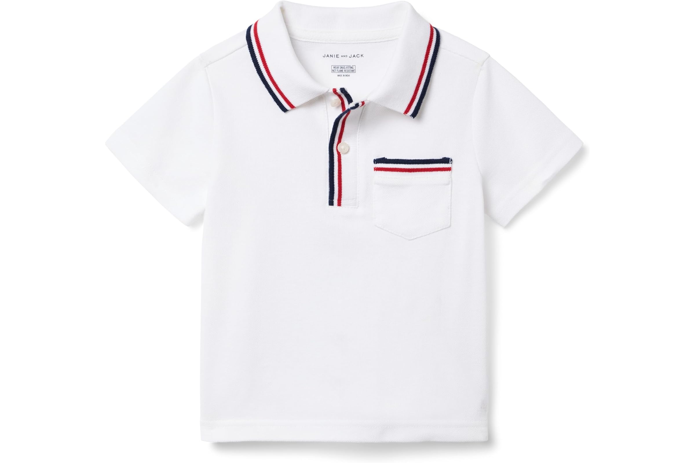 Мужская рубашка Janie and Jack Tipped Collar Polo (Toddler/Little Kid/Big Kid)