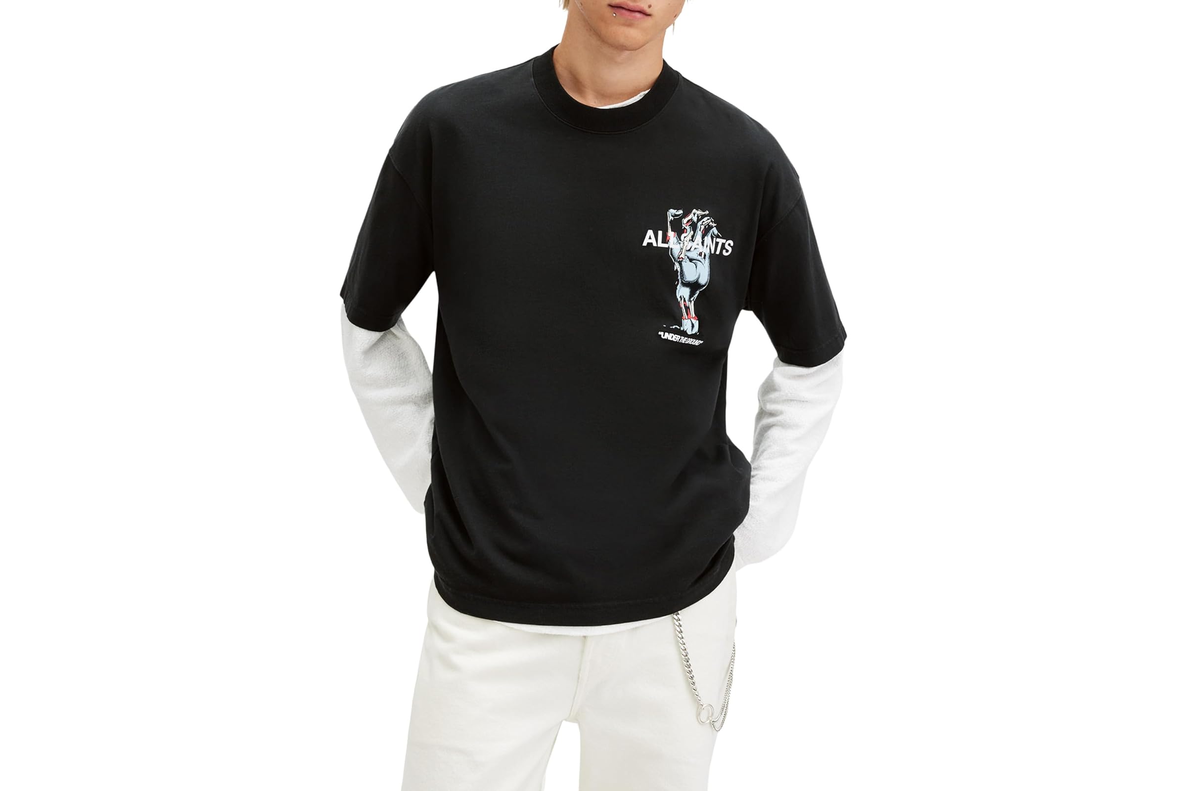 Мужская рубашка AllSaints Undergang Short Sleeve Crew 16090₽