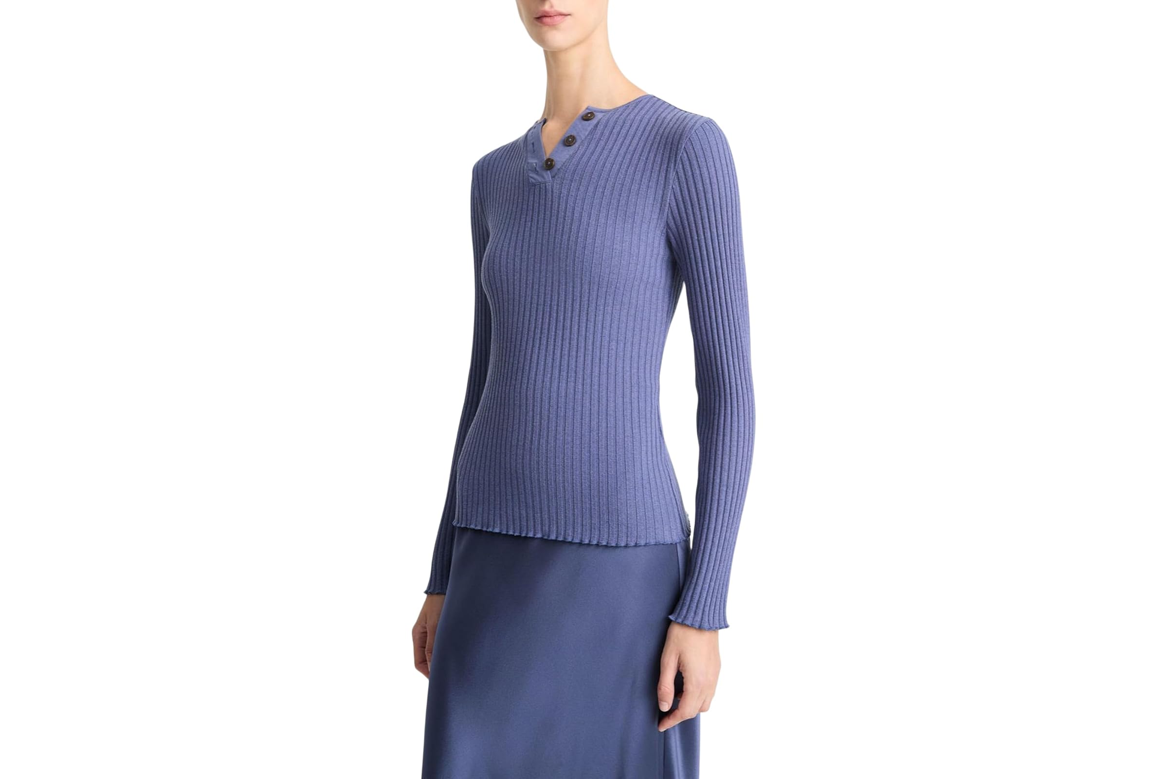 Vince Rib Long Sleeve Henley 16490₽