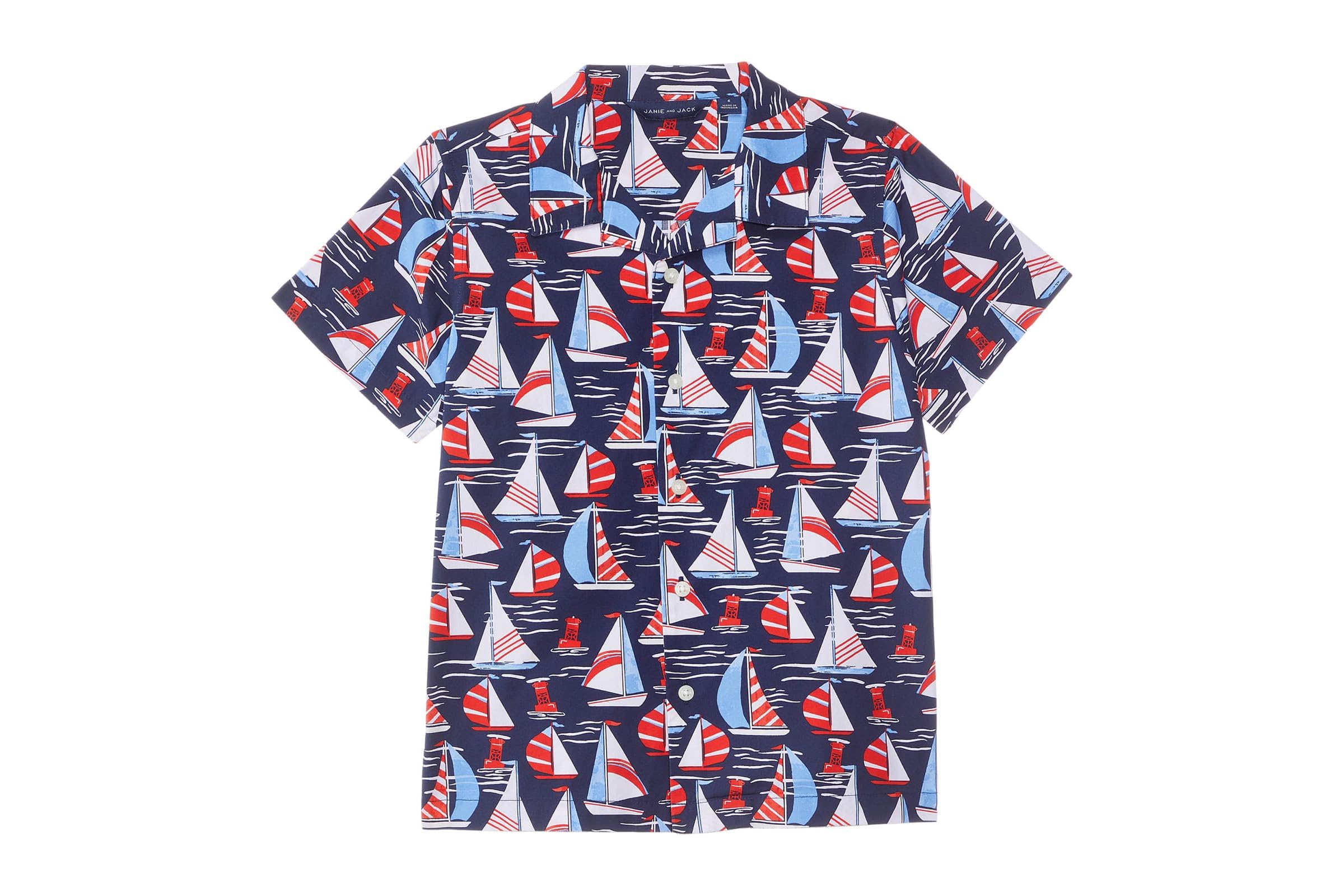 Мужская рубашка Janie and Jack Poplin Sailboat Print Shirt ToddlerLittle KidBig Kid 5890₽