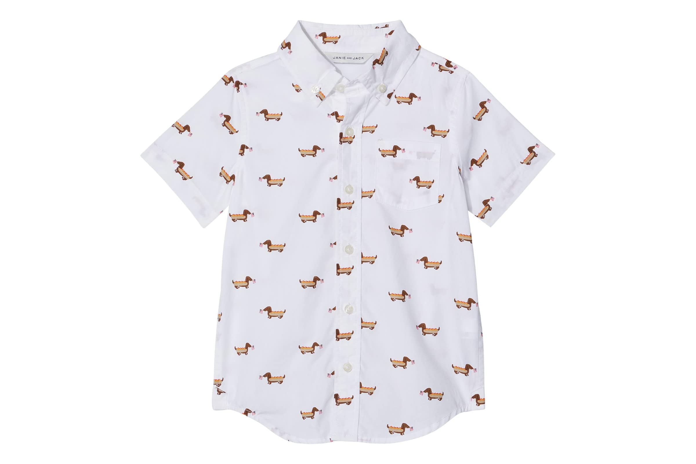 Мужская рубашка Janie and Jack Printed Poplin Button-Up ToddlerLittle KidsBig Kids 5590₽