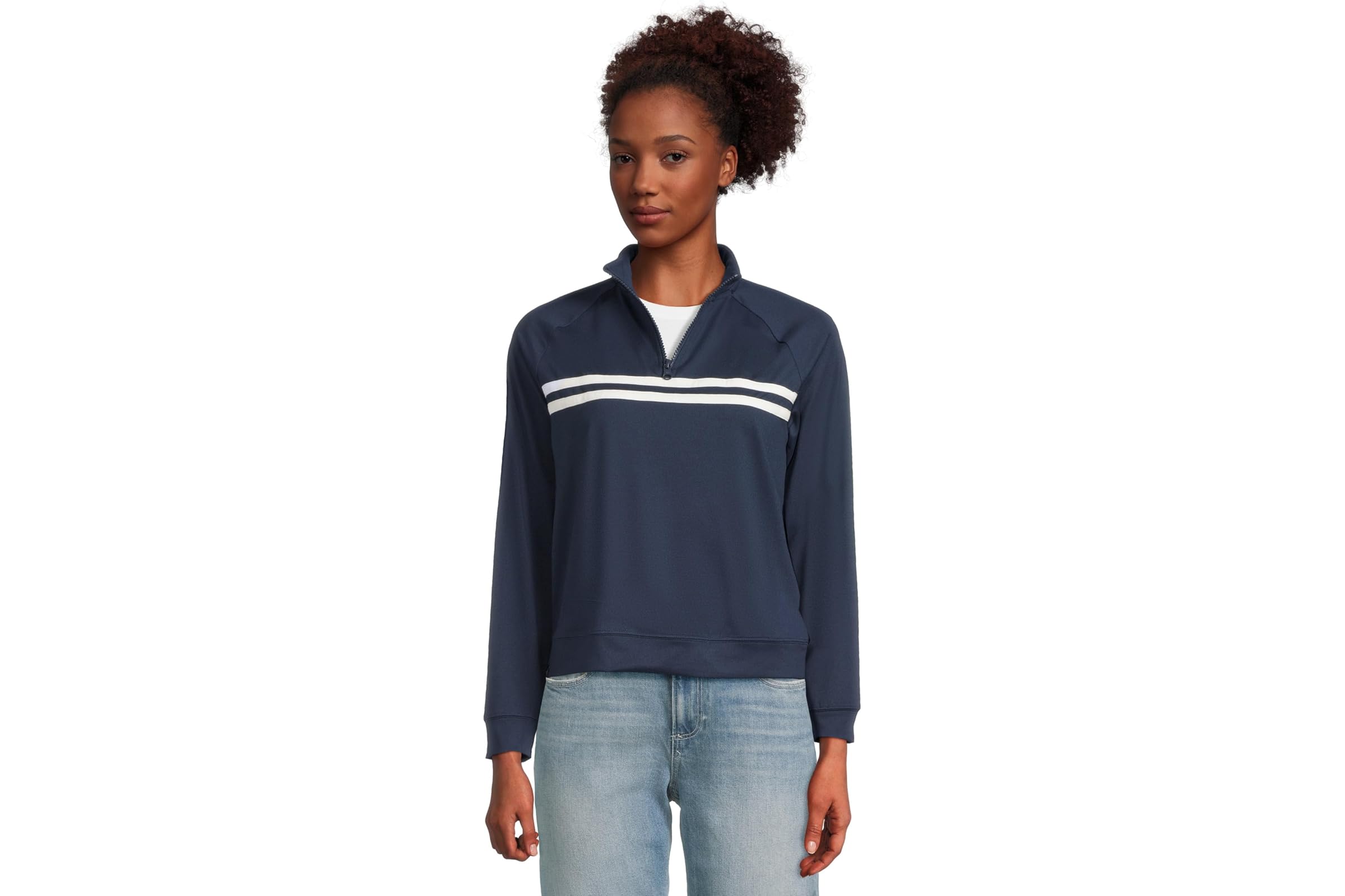 Barefoot Dreams Malibu Collection 12 Zip Pullover W Stripes 16990₽