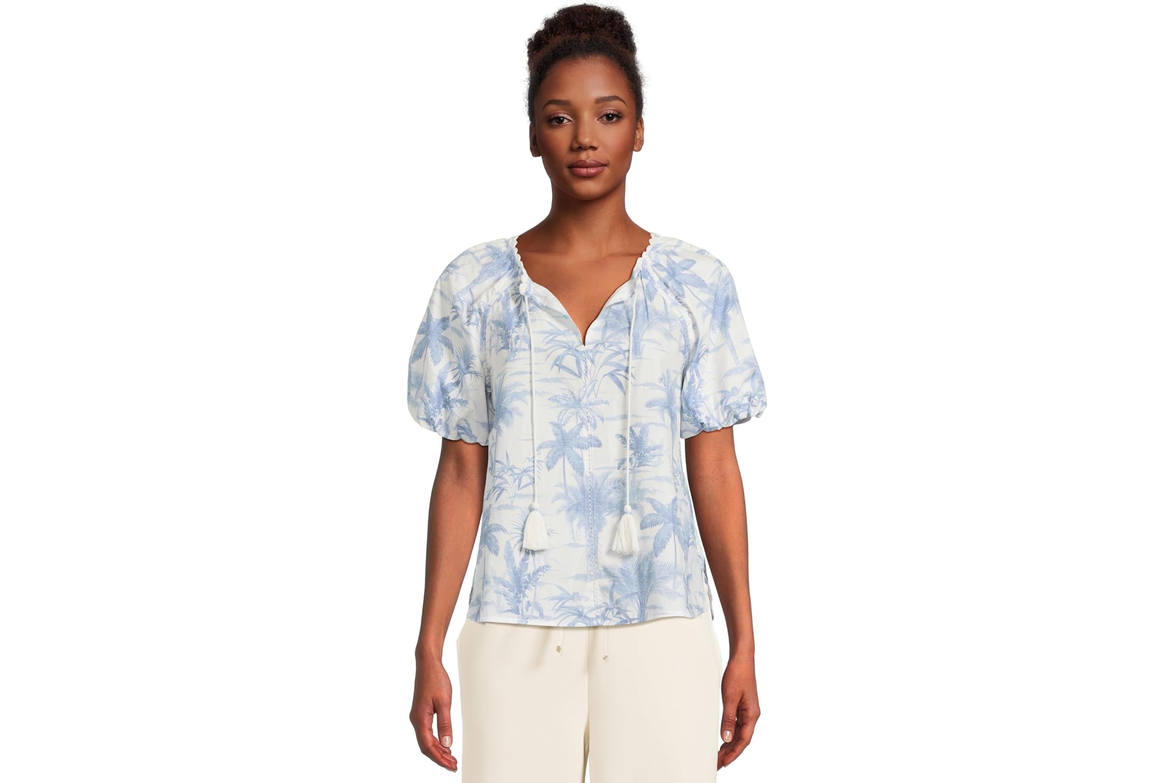 Tommy Bahama Fortuna Fronds Poplin Short Sleeve Top 20190₽