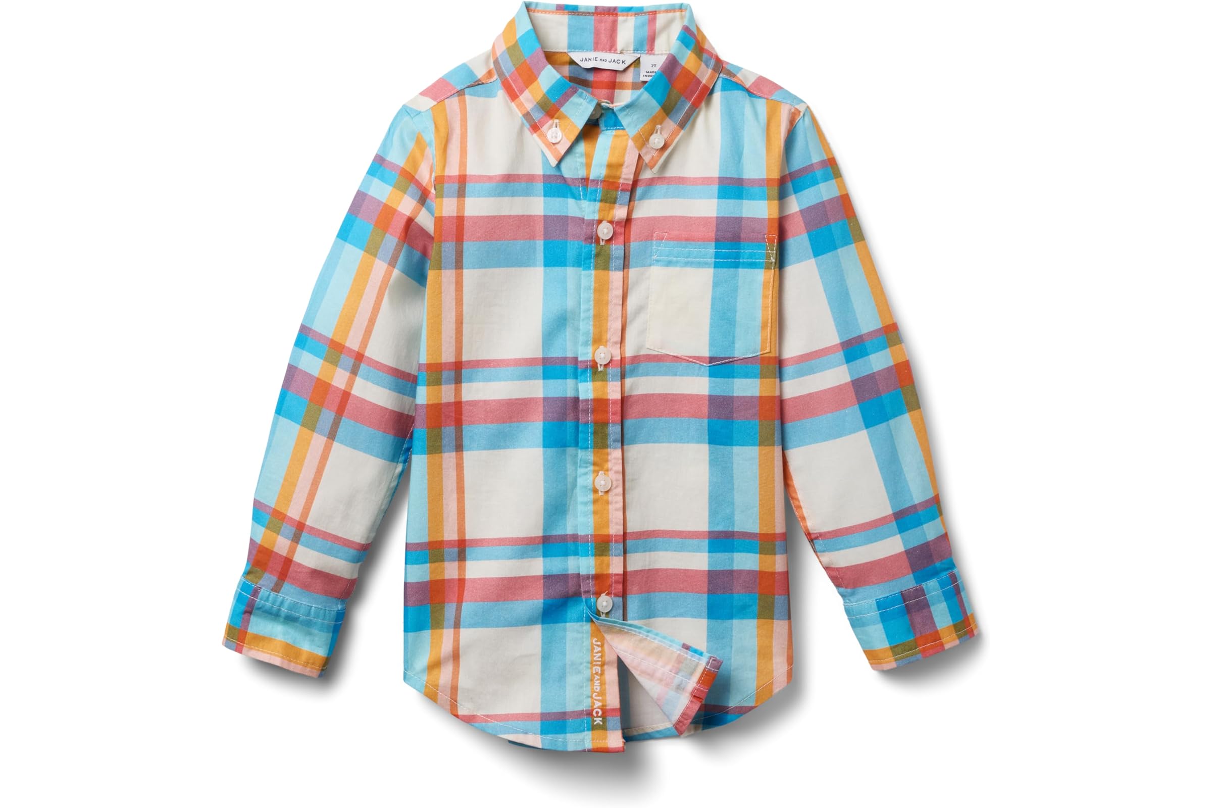 Мужская рубашка Janie and Jack Madras Plaid Button-Down Shirt ToddlerLittle KidBig Kid 3990₽