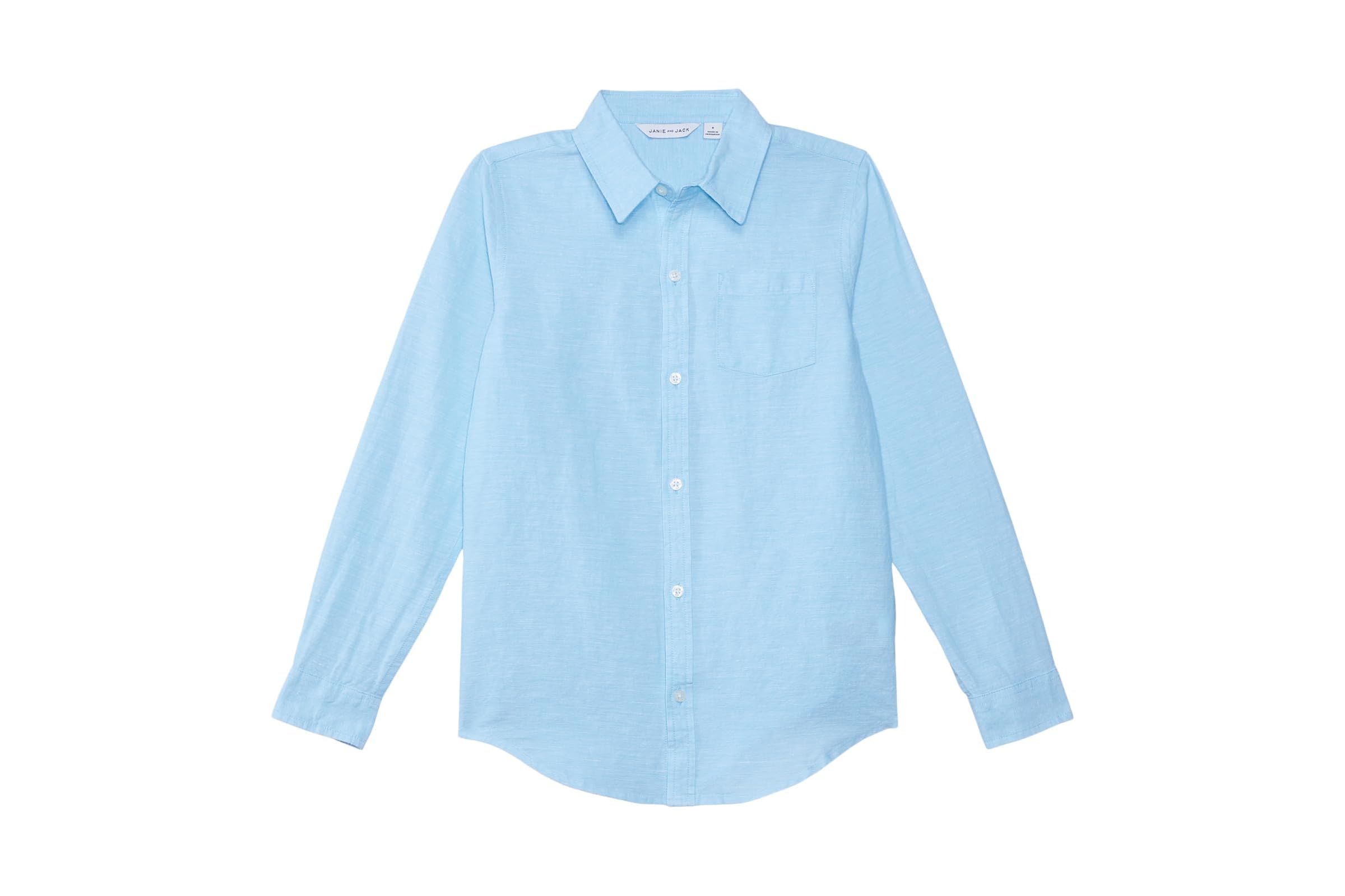 Мужская рубашка Janie and Jack Linen Roll-Up Shirt ToddlerLittle KidBig Kid 4890₽