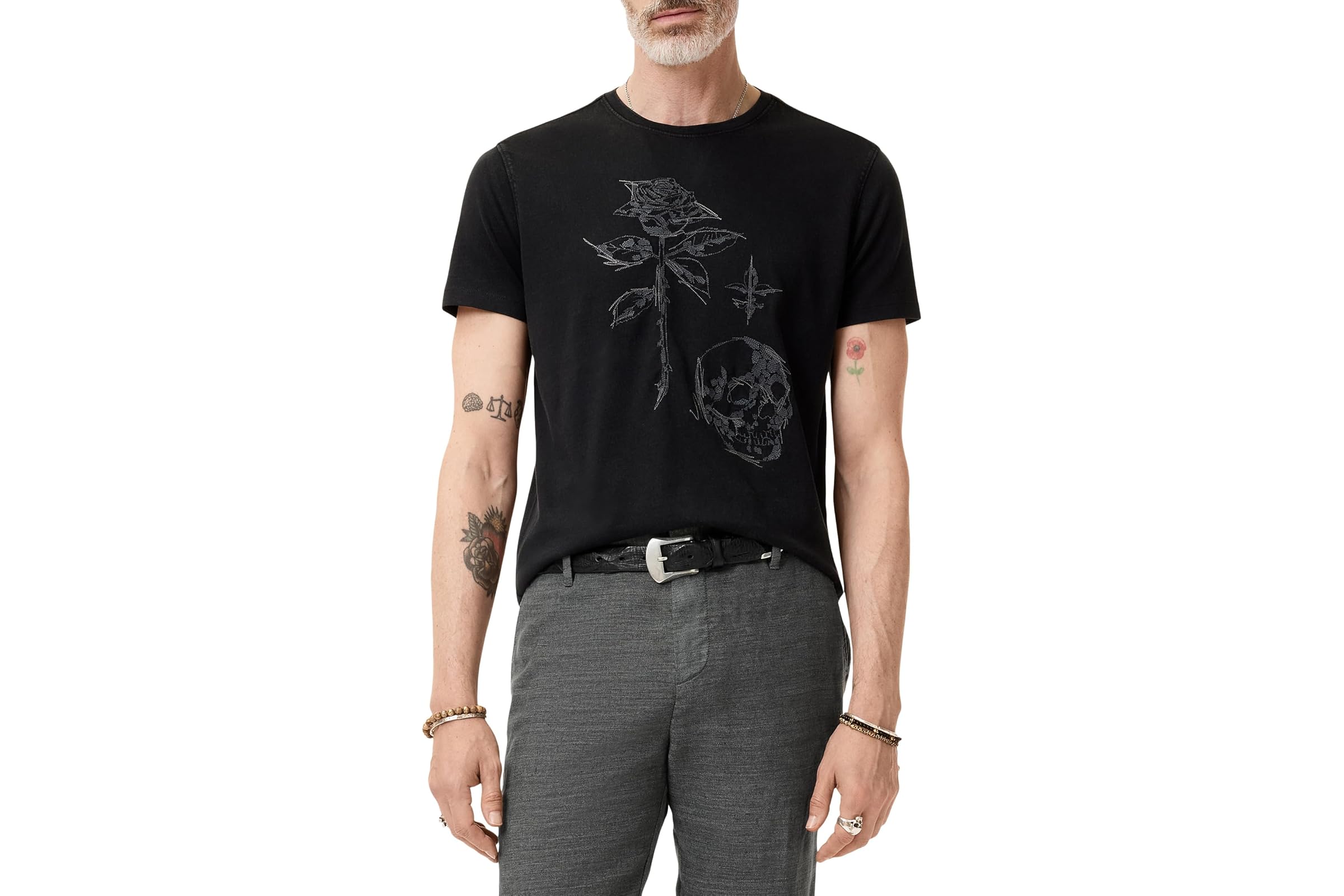 Мужская рубашка John Varvatos Rose Skull Tee KG6913S25 16890₽