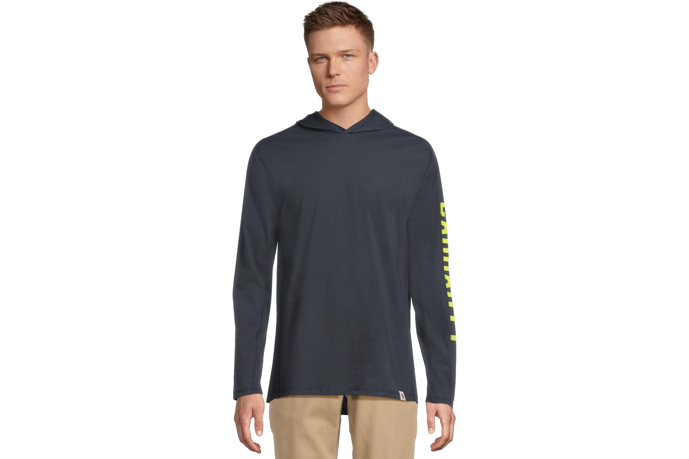 Мужская рубашка Carhartt Force Relaxed Fit Midweight Long Sleeve Logo Graphic Hooded T-Shirt 4990₽