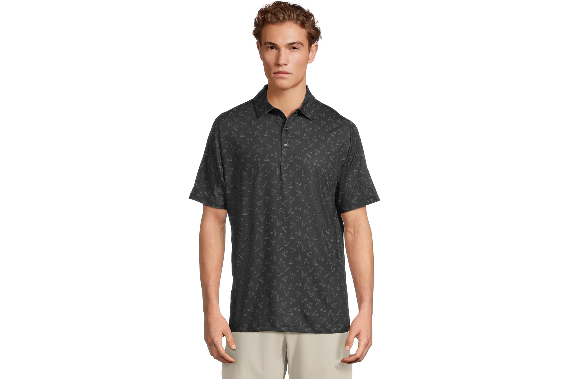 Мужская рубашка Callaway All Over Large Chev Printed Polo