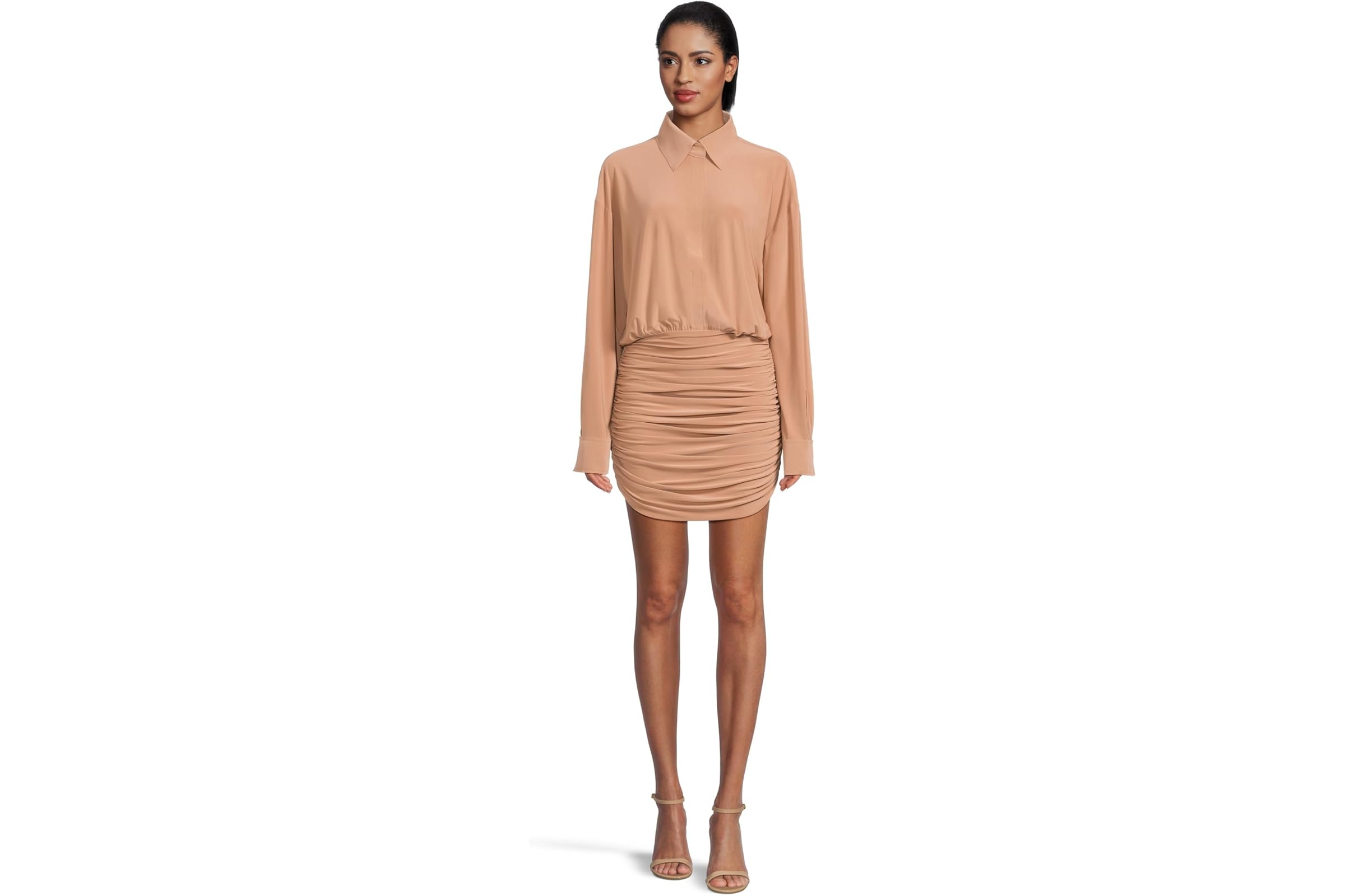 Платье Norma Kamali Oversized Bf Nk Shirt Shirred Bottom Mini Dress