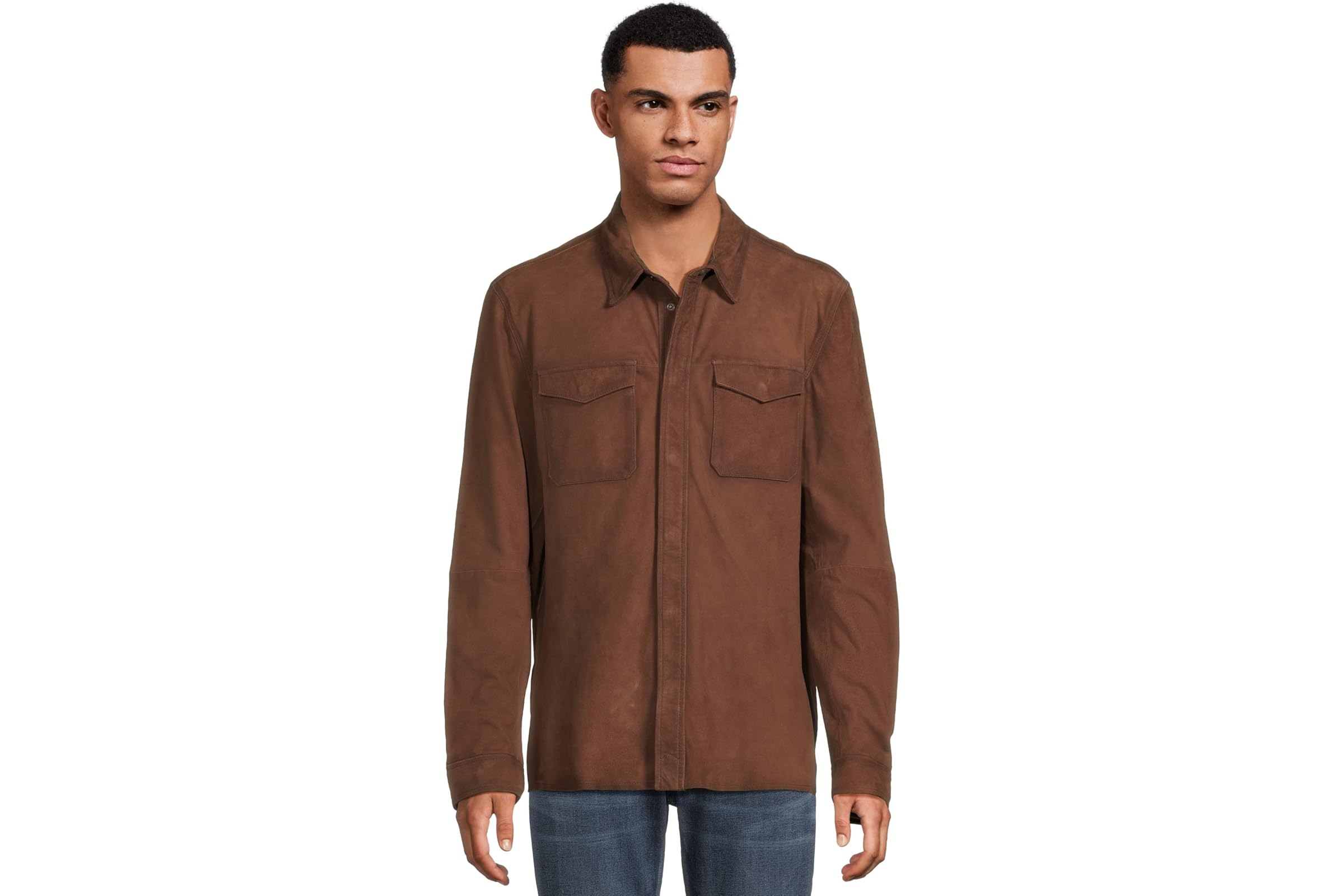 John Varvatos Izzy Leather Shirt Jacket L1416z3 100090₽