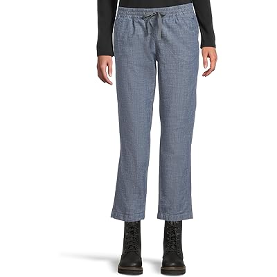 Брюки L.L.Bean Petite Lakewashed Chino Pull-On Tapered Leg Chambray Ankle Pants