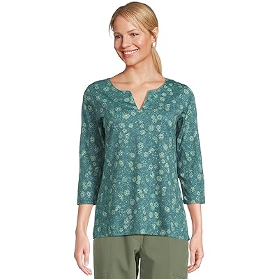 Купальник L.L.Bean Pima Tops Split-Neck Tunic 3/4 Sleeve Print