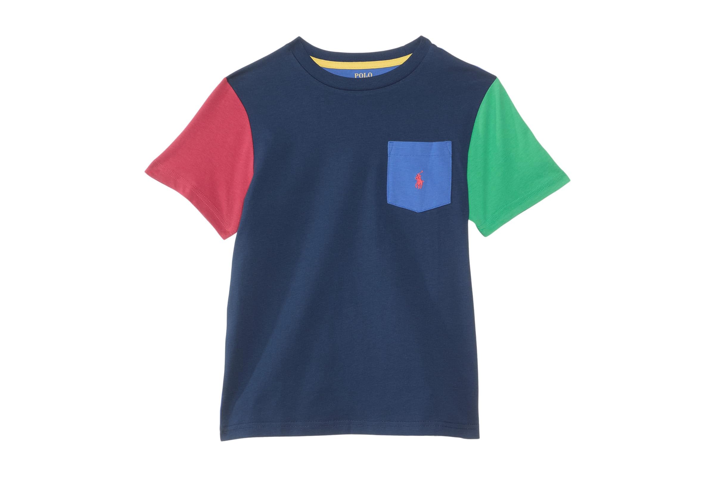 Мужская рубашка Polo Ralph Lauren Kids Color-Blocked Cotton Pocket Tee ToddlerLittle Kid 5690₽