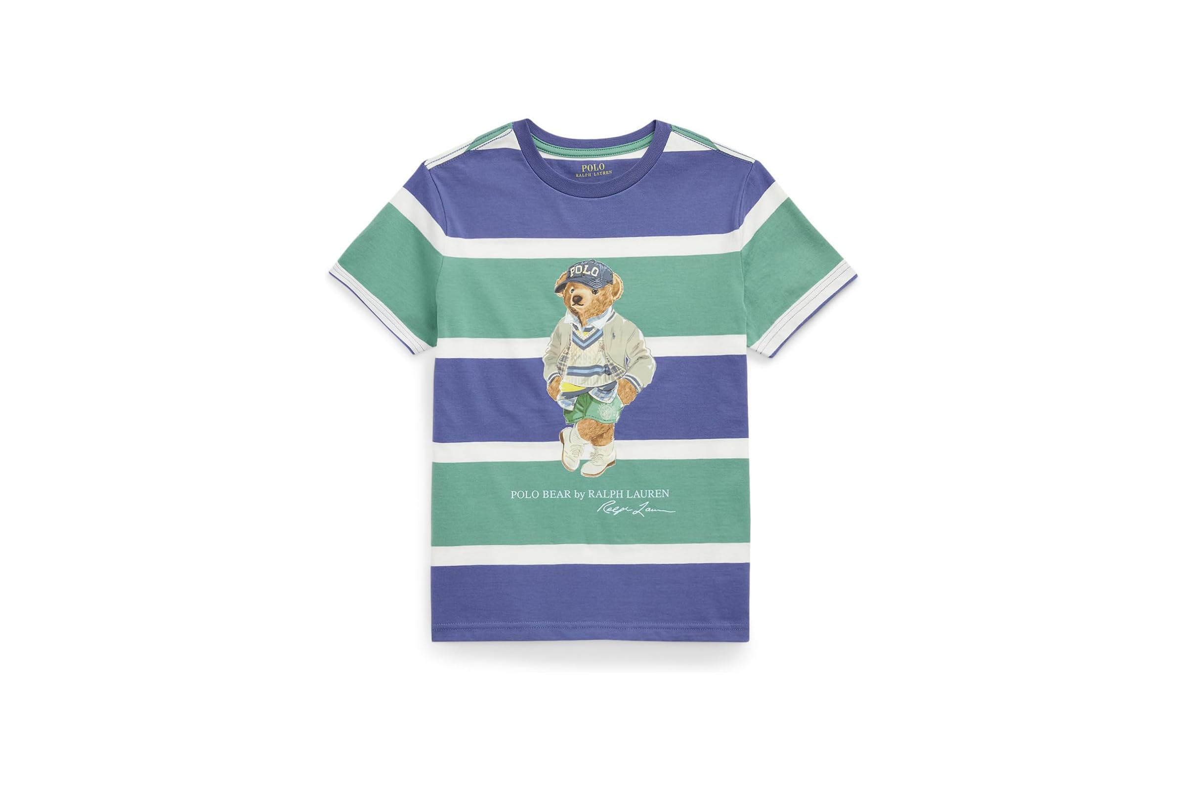 Мужская рубашка Polo Ralph Lauren Kids Polo Bear Striped Cotton Jersey Tee Big Kid 6090₽