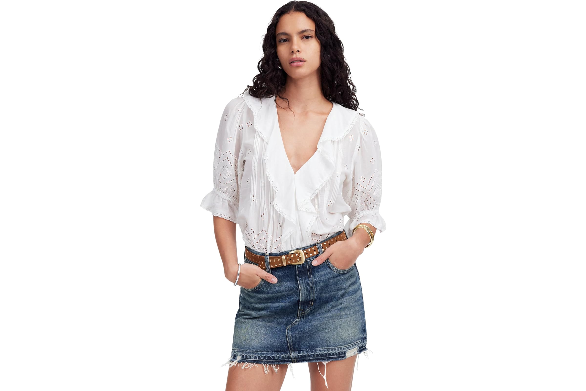 Юбка Madewell 5 Pocket Postage Stamp Denim Mini In Croswell 16690₽