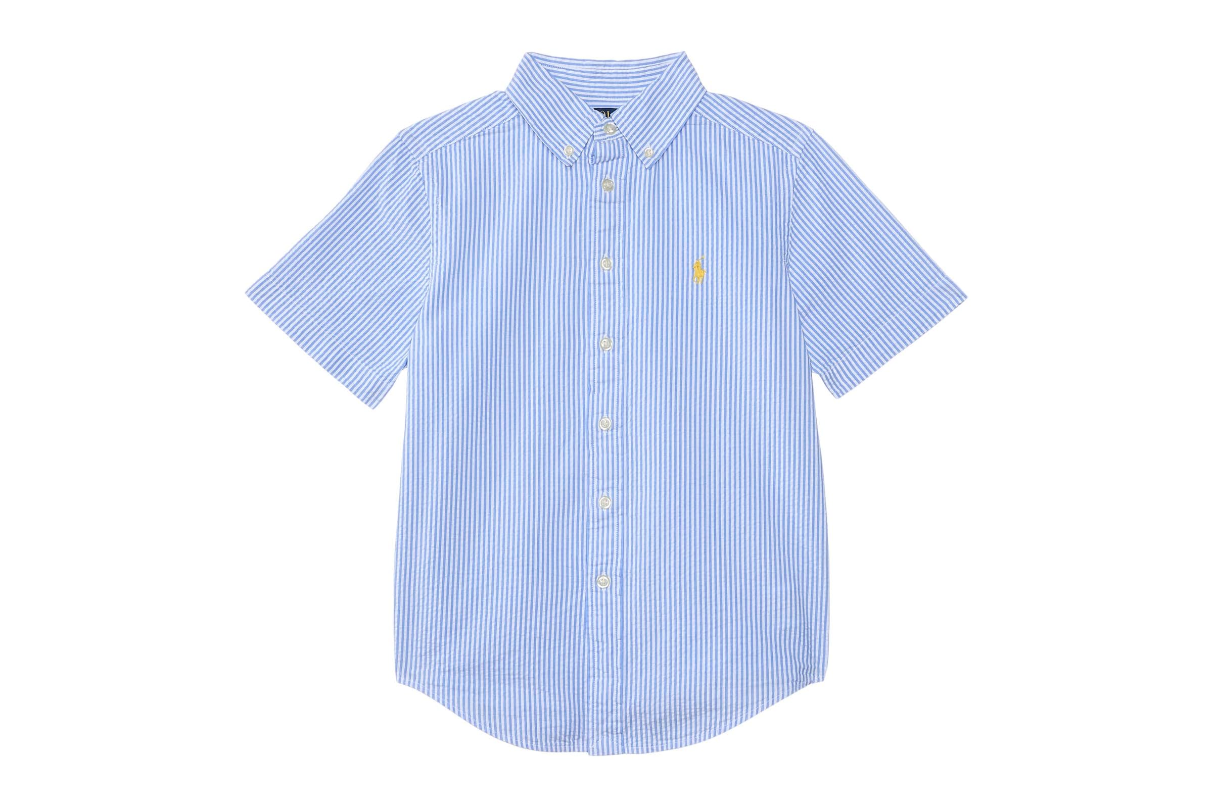 Мужская рубашка Polo Ralph Lauren Kids Cotton Seersucker Short-Sleeve Shirt ToddlerLittle Kid 10490₽