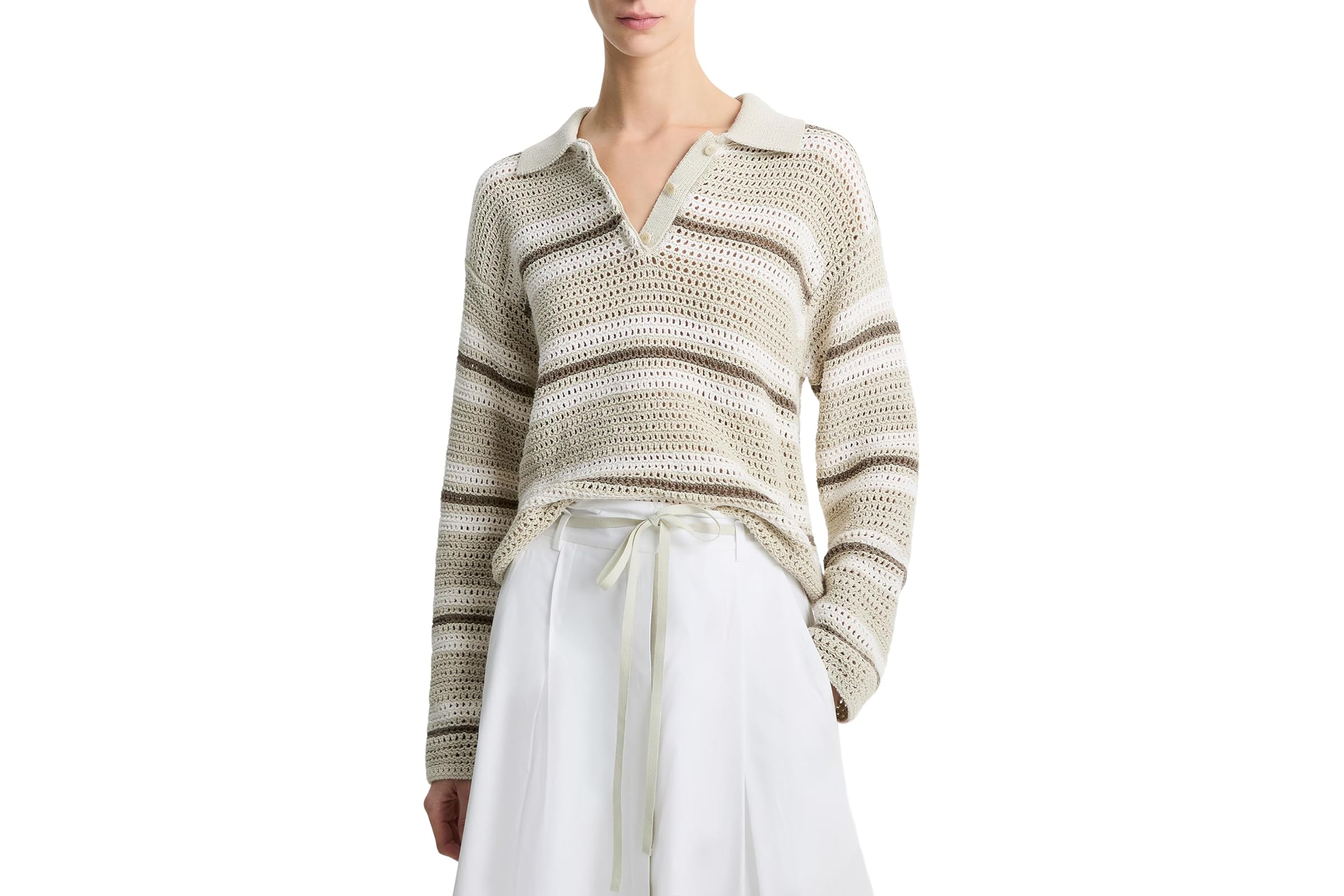 Vince Mesh Stripe Button Polo 48990₽