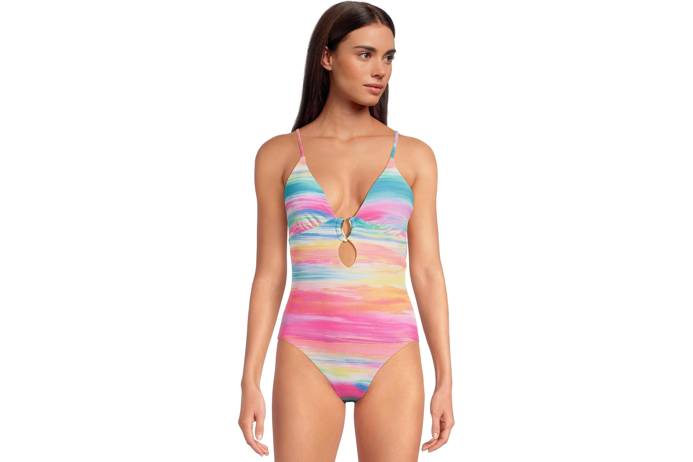 Купальник BECCA Verano Evelynn Buckle Plunge One Piece